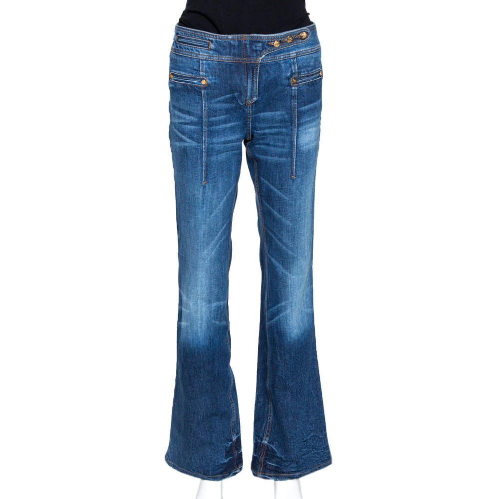 flared jeans dark blue