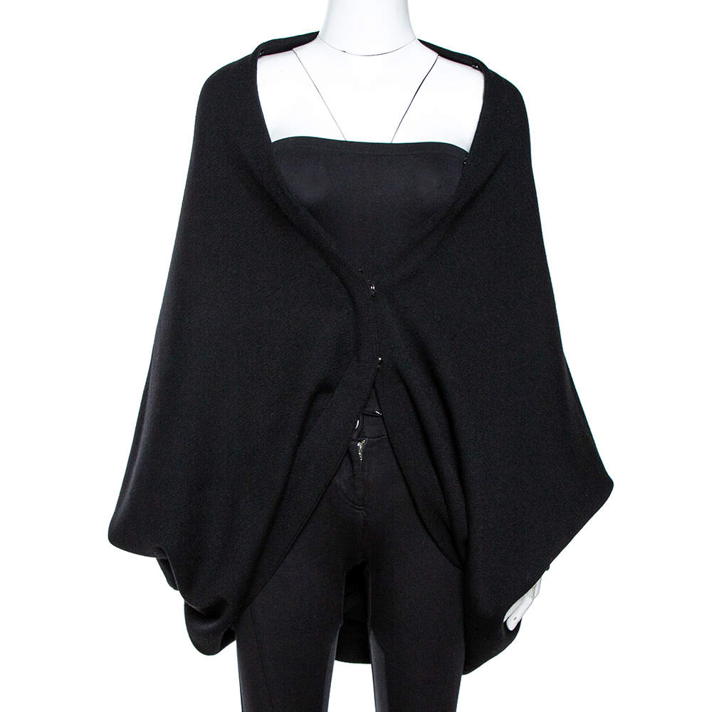 Pre Owned Roberto Cavalli Black Wool Knit Circle Cardigan L