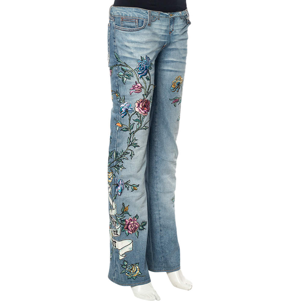 Just Cavalli Floral Velvet Embossed Jeans 2024