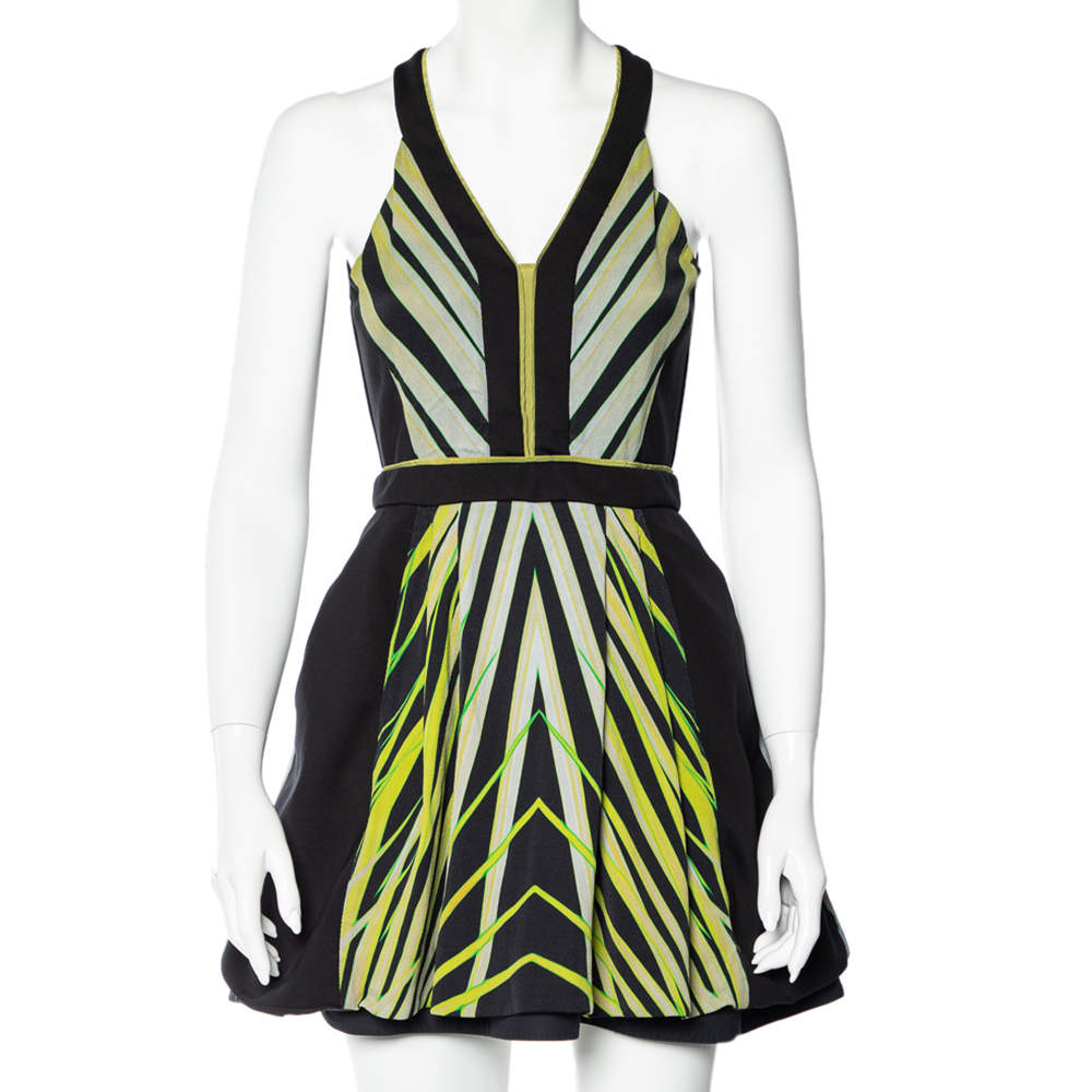 Pre Owned Roberto Cavalli Black Printed Knit Sleeveless Dress S