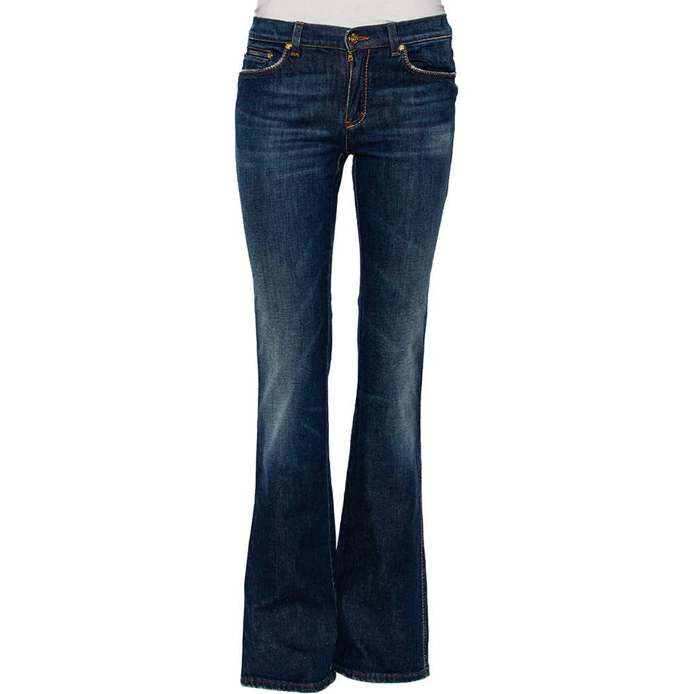 Roberto Cavalli Blue Faded Effect Denim Jeans S