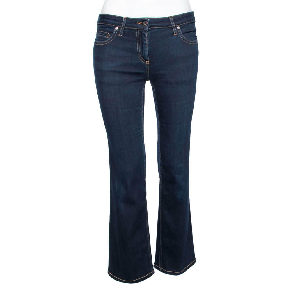 مملوكة مسبقًا Roberto Cavalli Blue Denim Straight Pants M