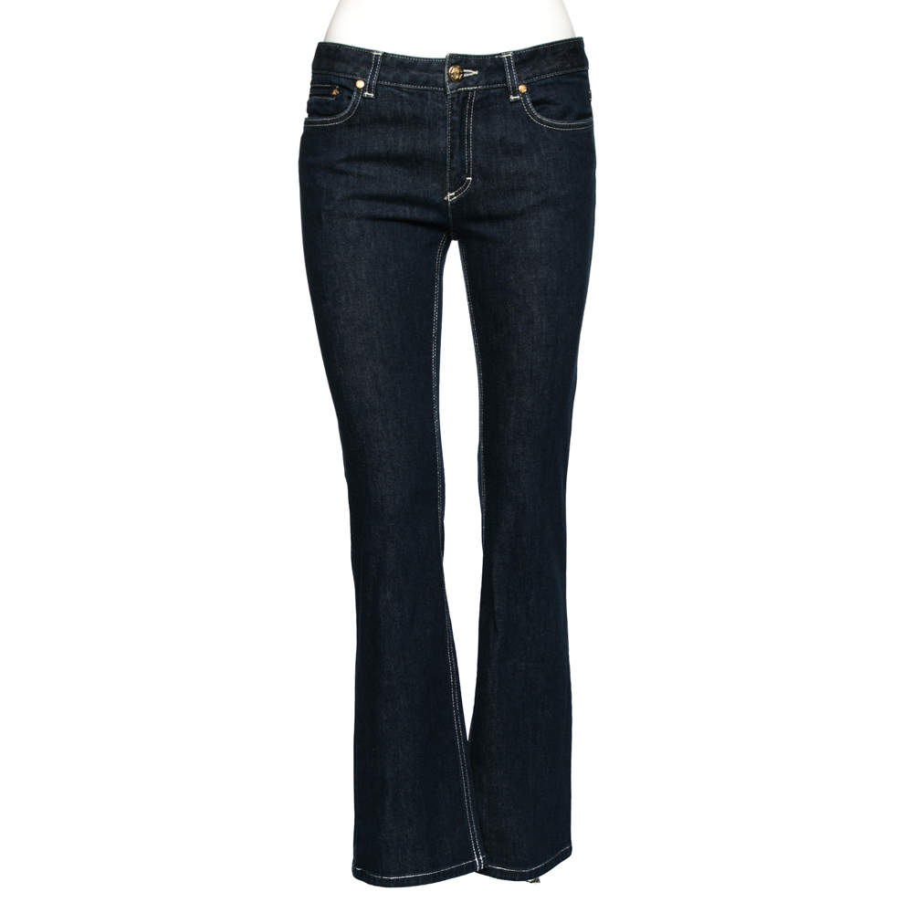 Pre Owned Roberto Cavalli Blue Denim Flared Jeans M