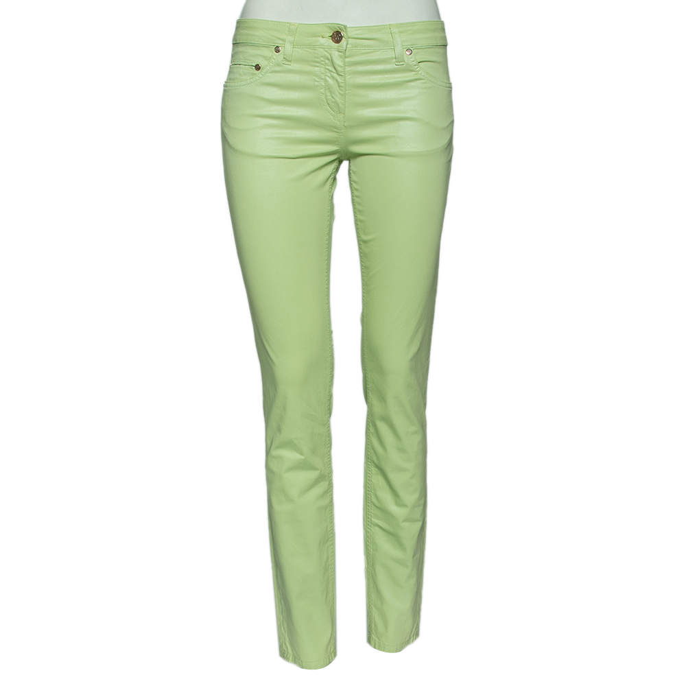 مملوكة مسبقًا Roberto Cavalli Green Cotton Pants M