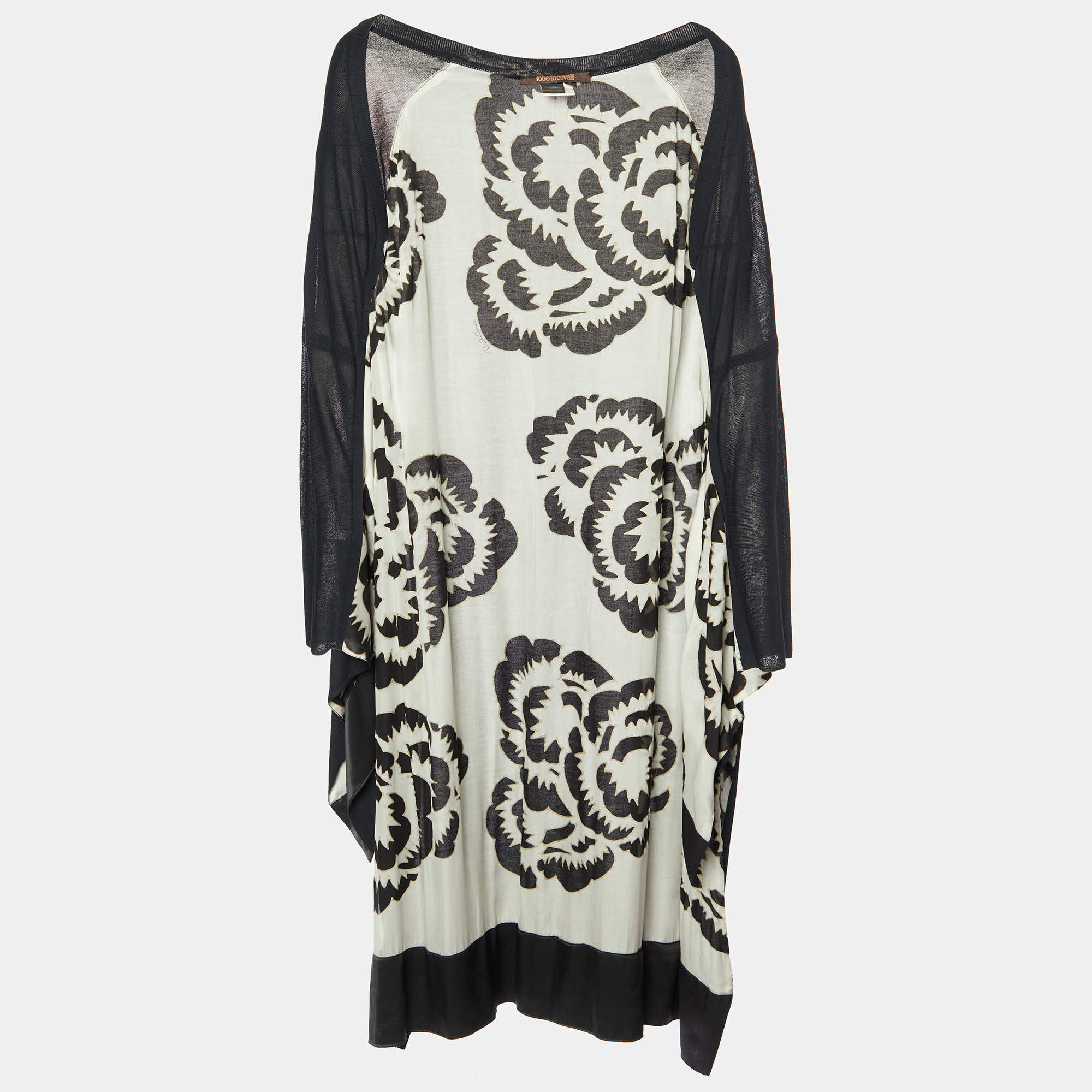 مملوكة مسبقًا Roberto Cavalli Black knit & Silk lined Shrug L