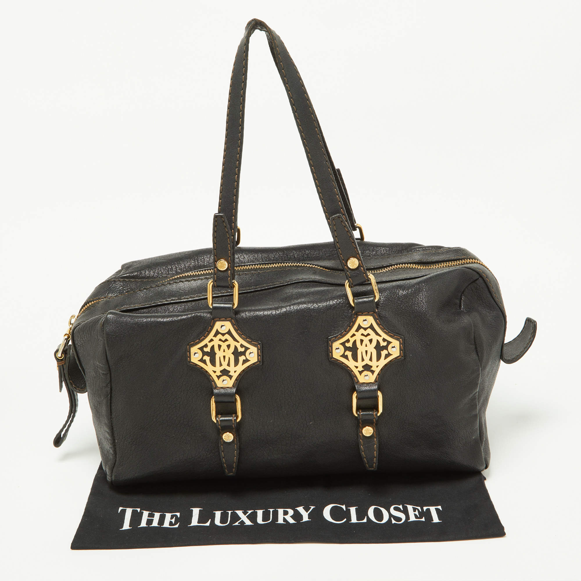 Leather crossbody bag Roberto Cavalli Black in Leather - 37695786