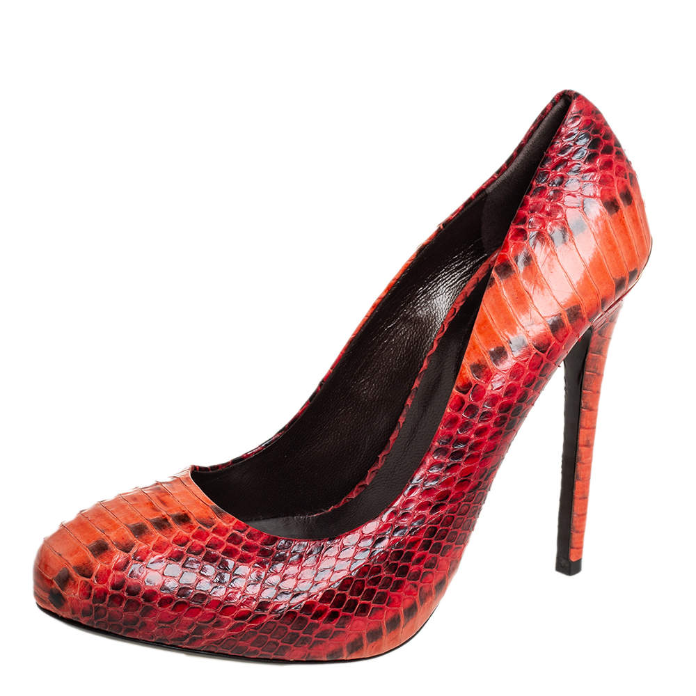 Roberto Cavalli Two Tone Python Pumps Size 39