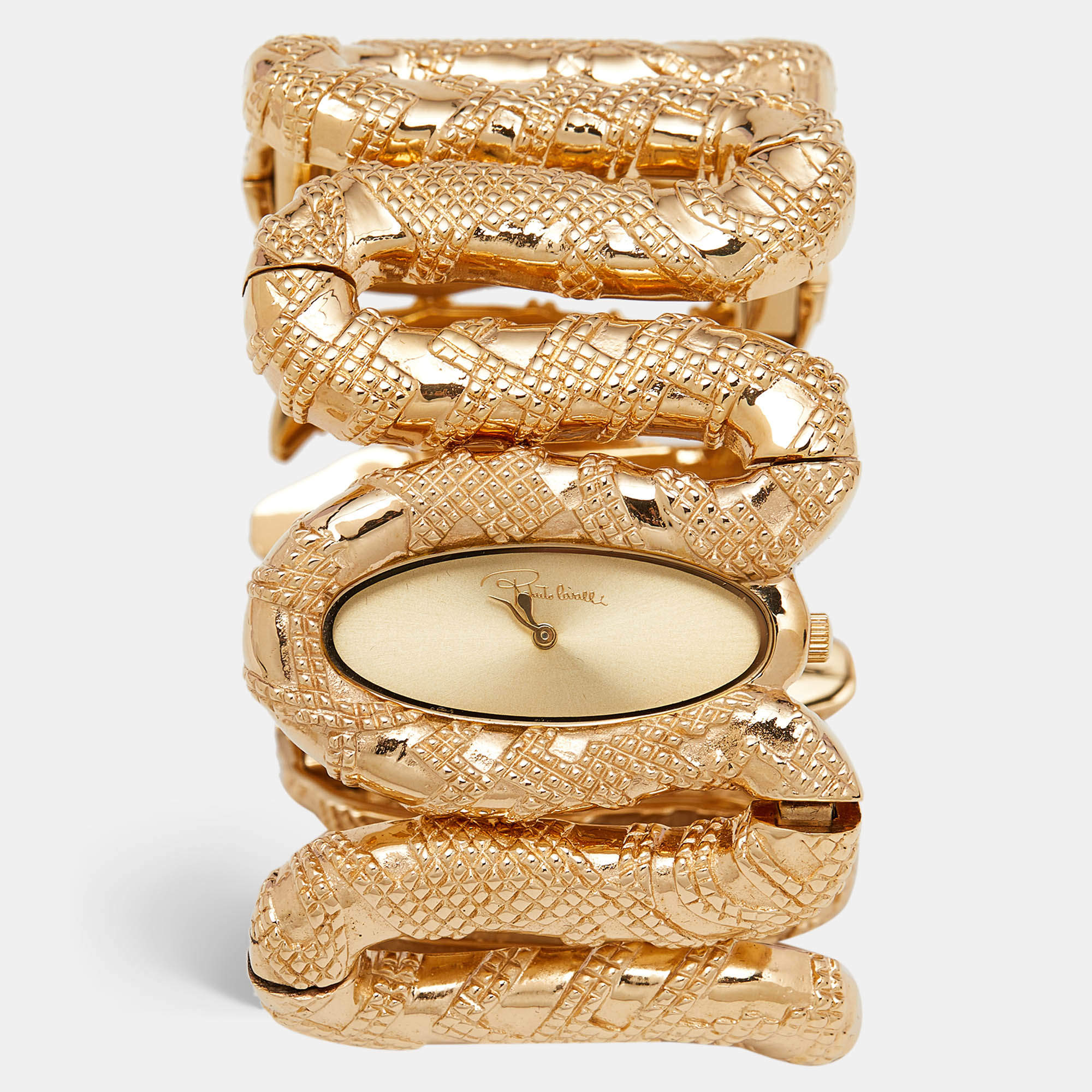Roberto Cavalli Champagne Gold Tone Stainless Steel R7253195517 Cleopatra Women's Wristwatch 40 mm