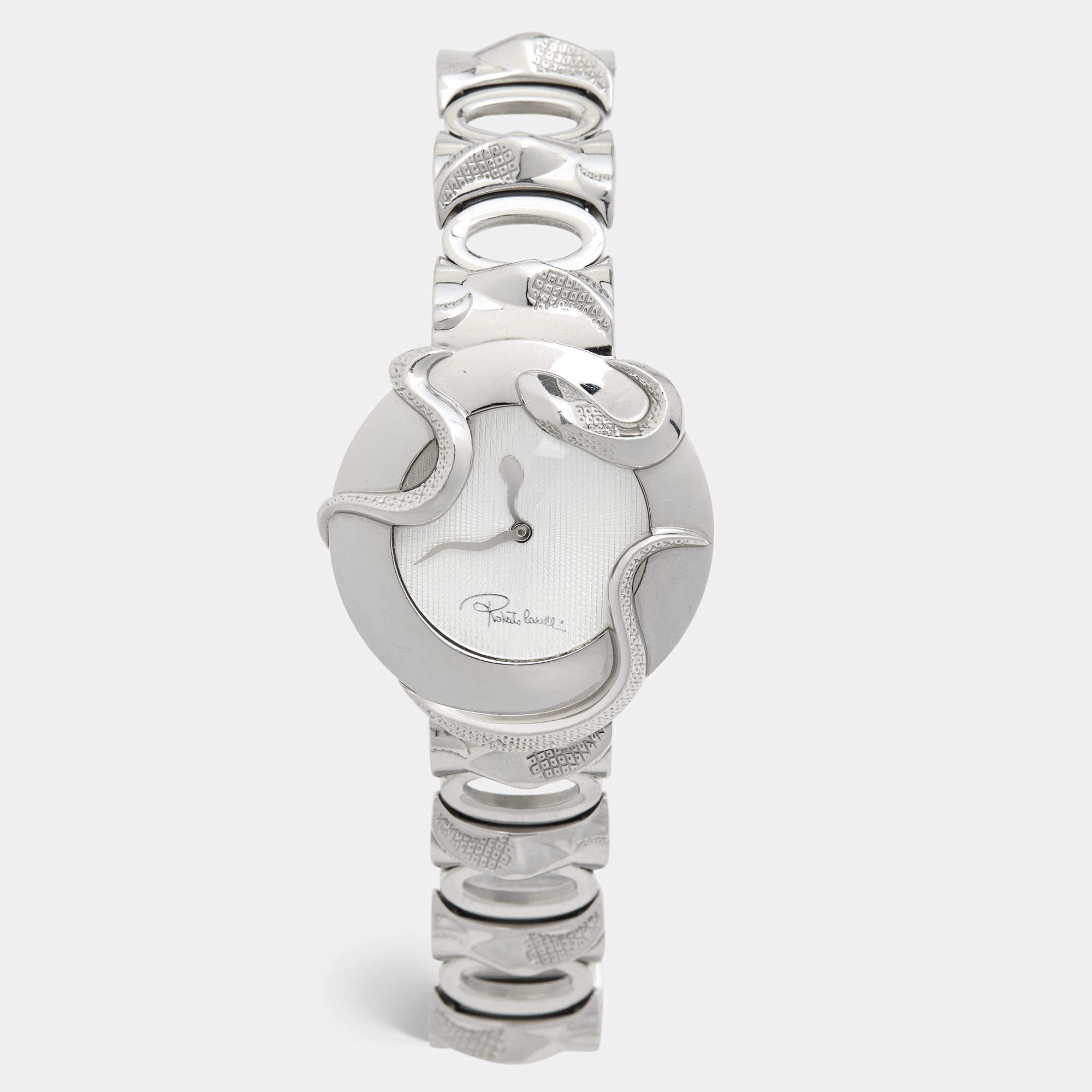 Roberto Cavalli Silver Stainless Steel Snake R7253165515 Women's Wristwatch 37 mm