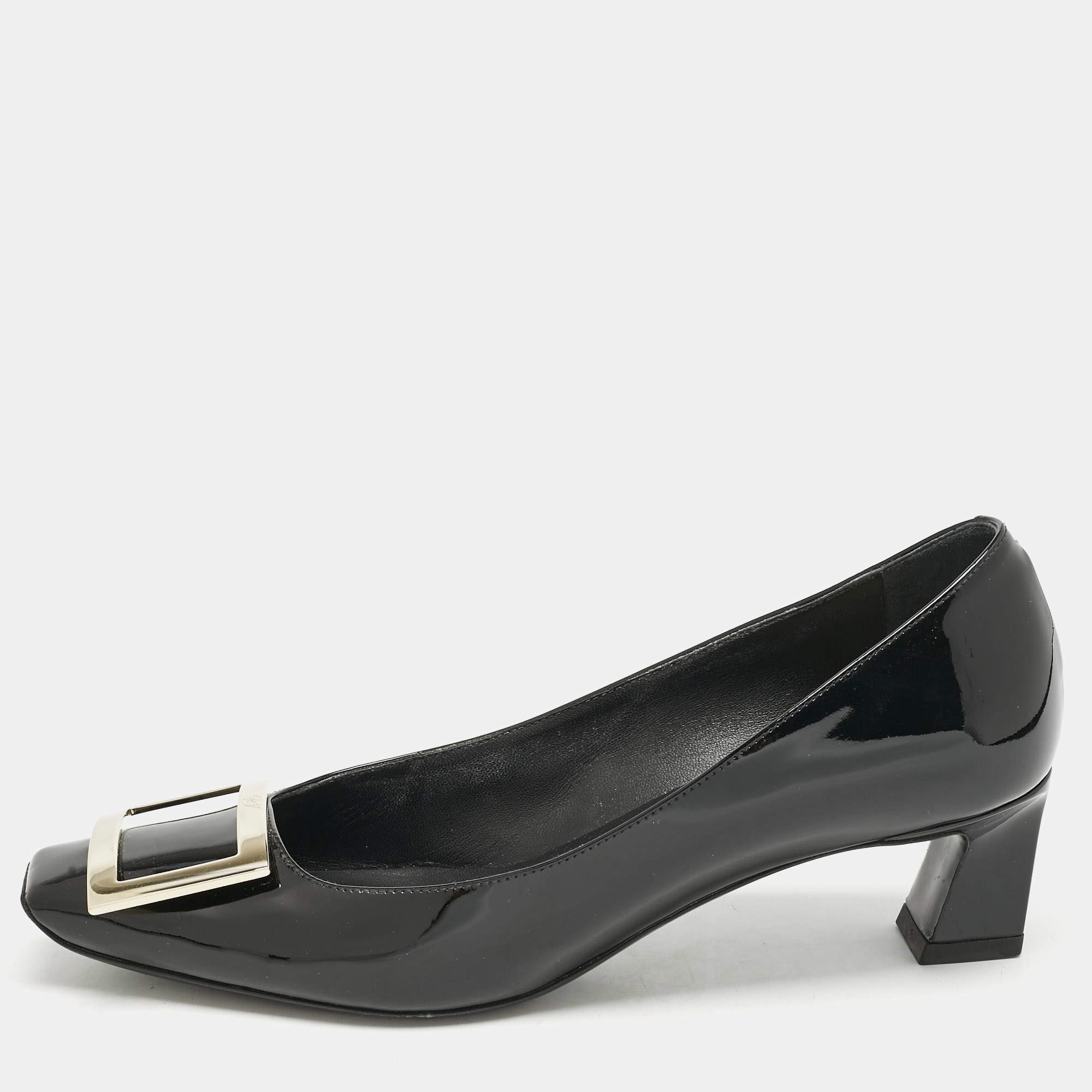 Roger Vivier Black Patent Leather Trompette Pumps Size 38