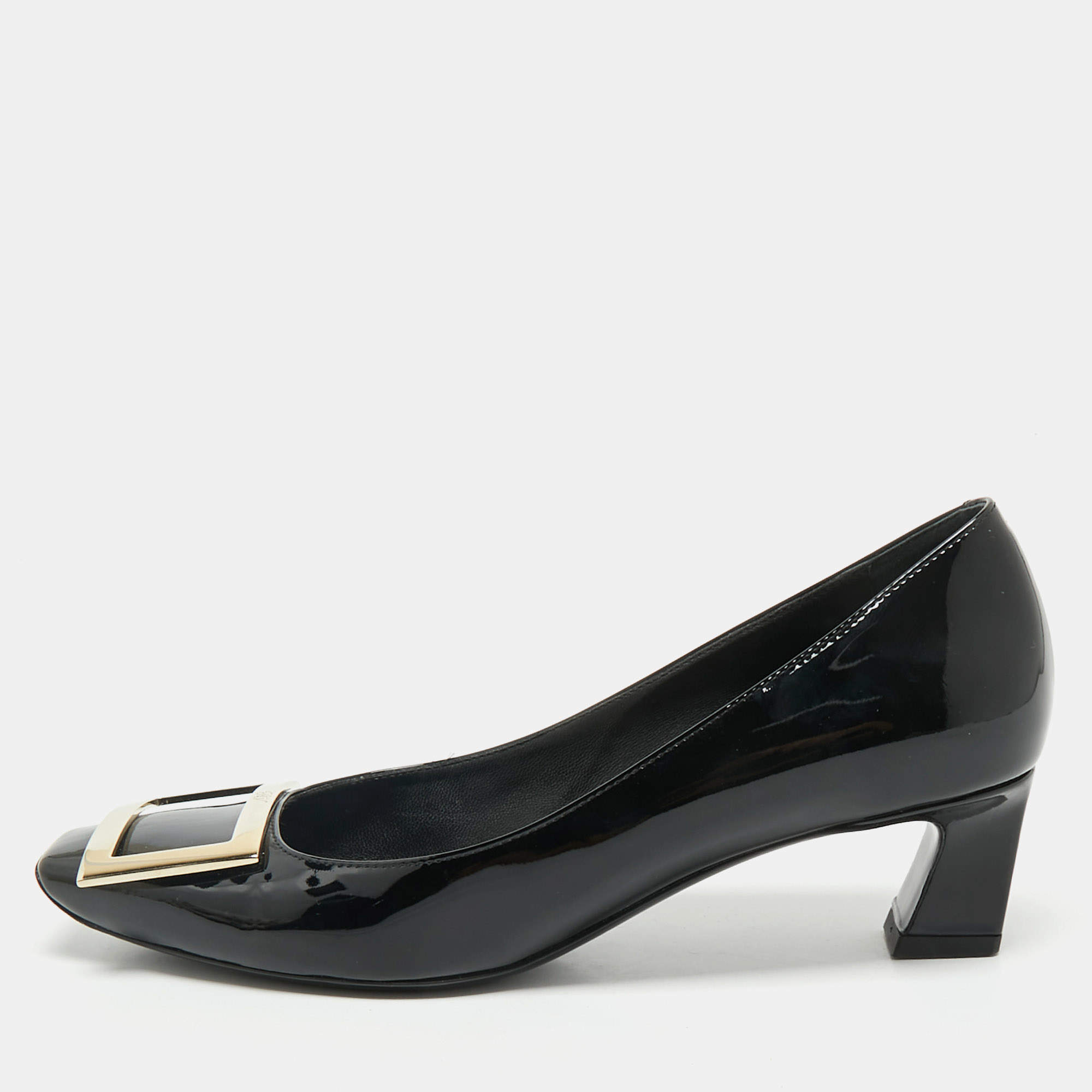 Roger Vivier Black Patent Leather Trompette Pumps Size 37