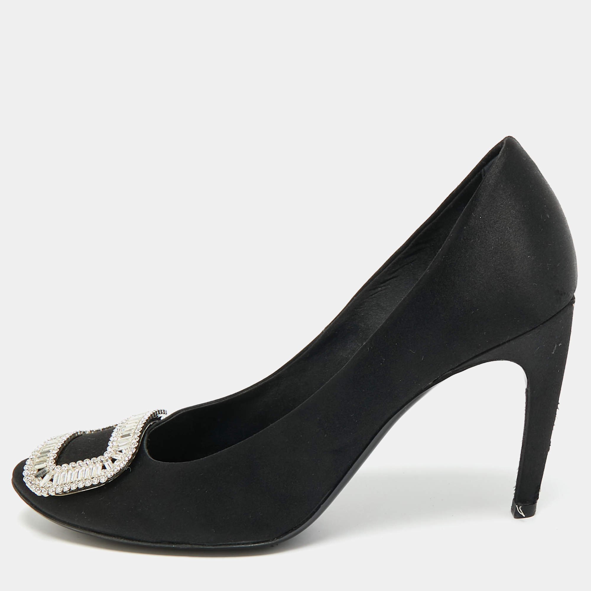 مملوكة مسبقًا Roger Vivier Trompette Size 41 Black Satin Pumps