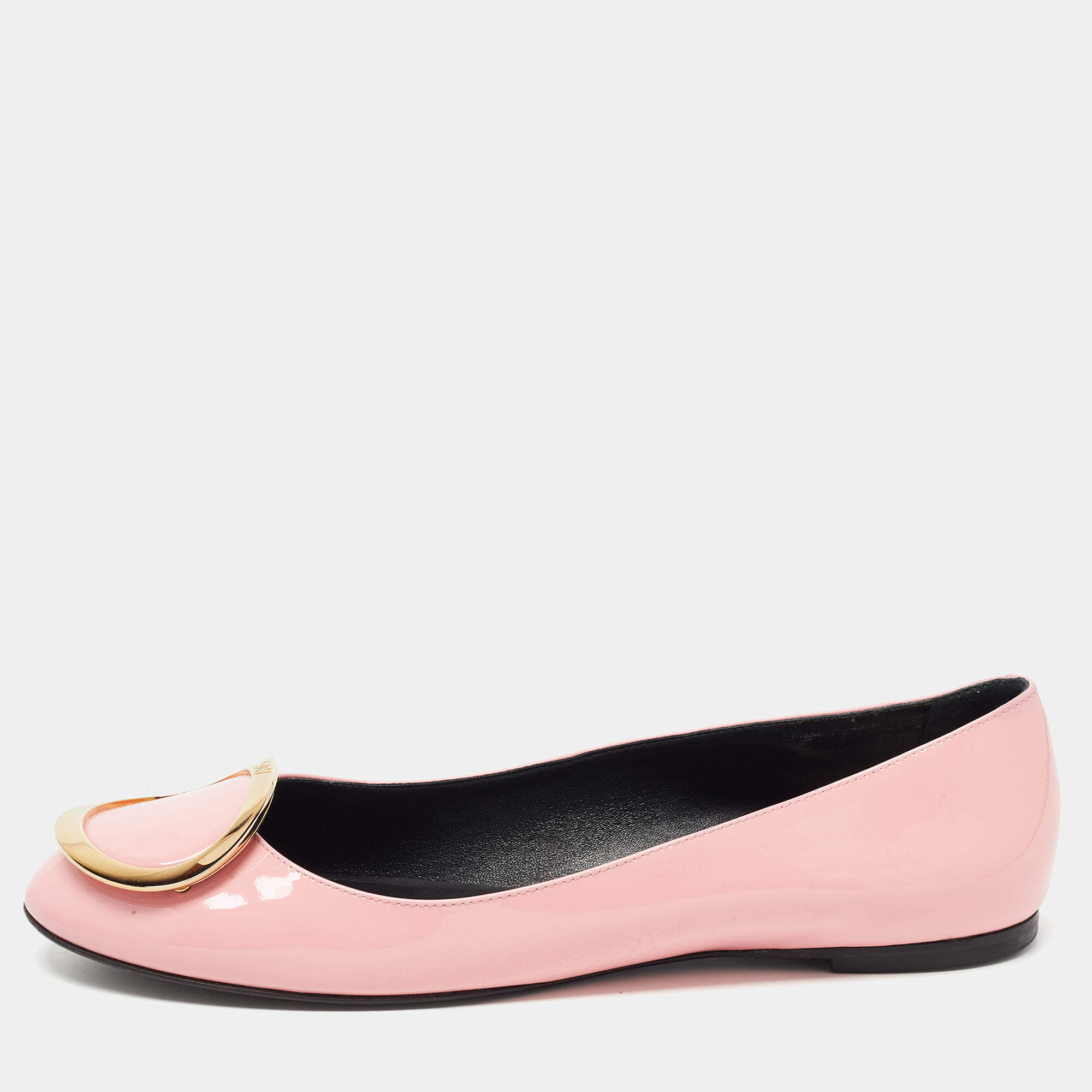 Roger Vivier Pink Patent Leather  Morbida Ballet Flats Size 38