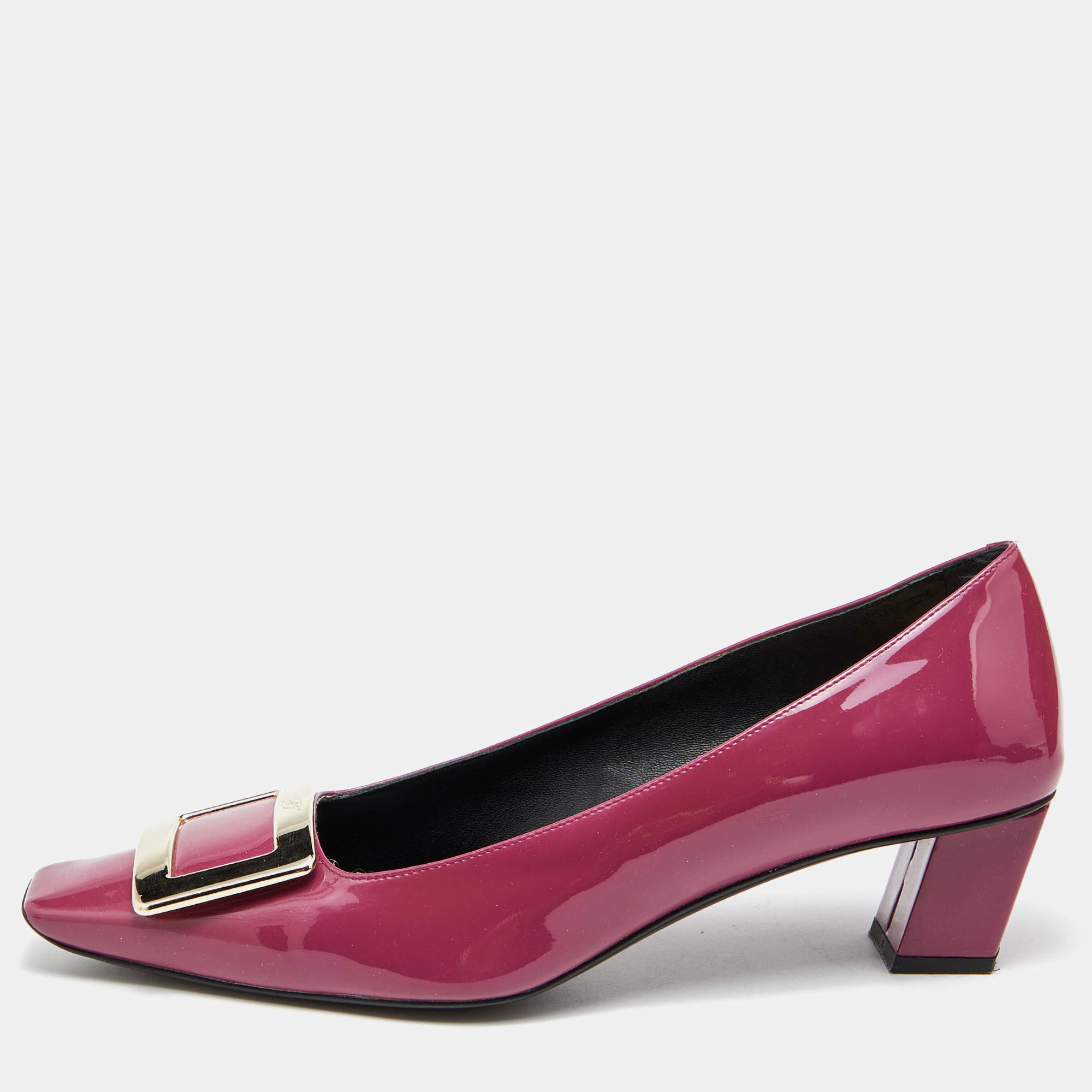Pre Owned Roger Vivier Pink Patent Leather Trompette Pumps Size 39