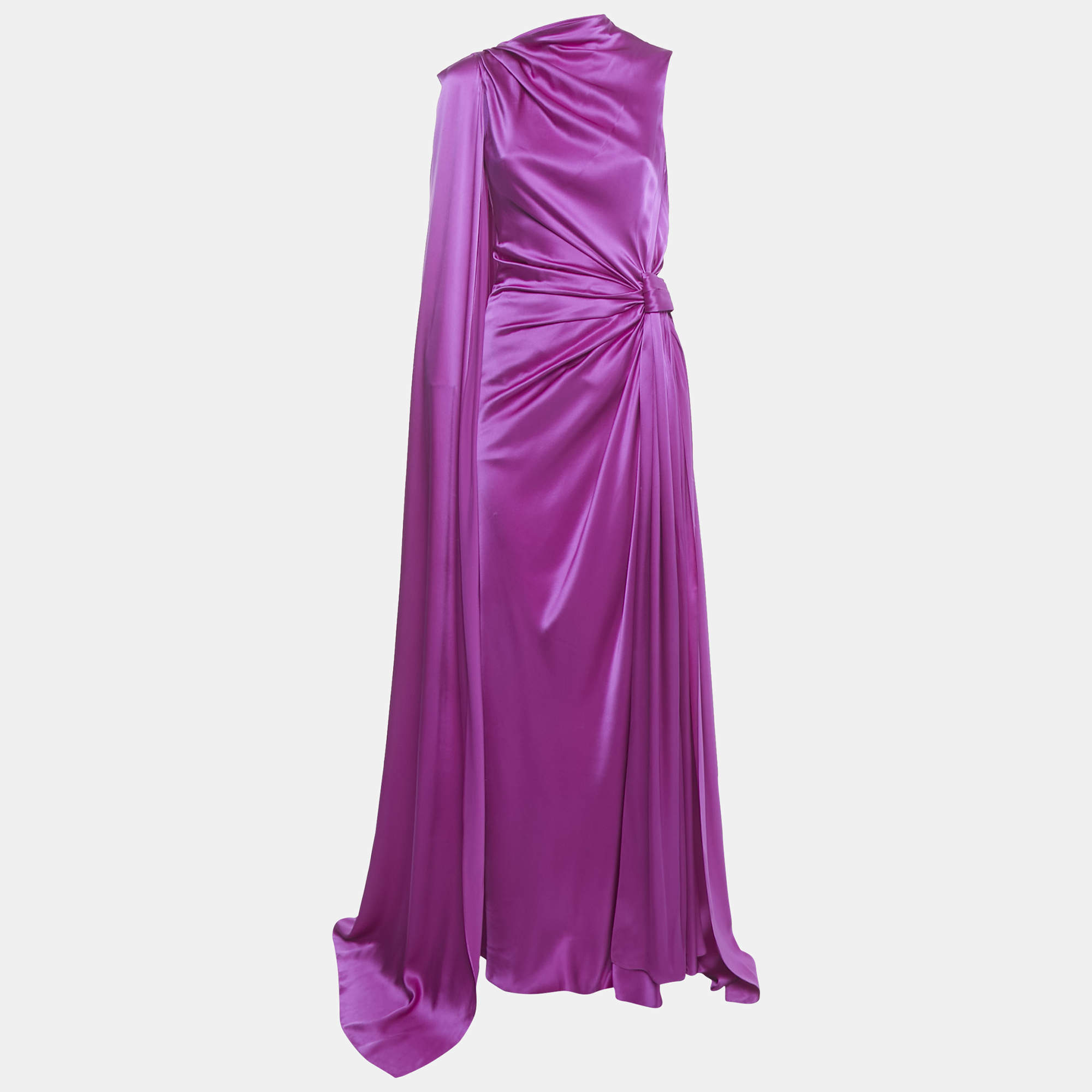Pre Owned  Roksanda Pink Silk Asymmetric Drape Orien Gown S 