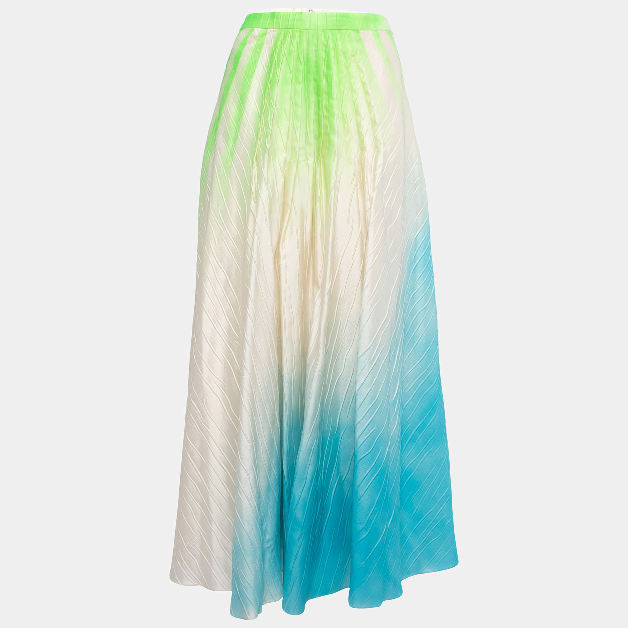 مملوكة مسبقًا Roksanda Multicolor Nylon Blend Pleated Maxi Skirt M