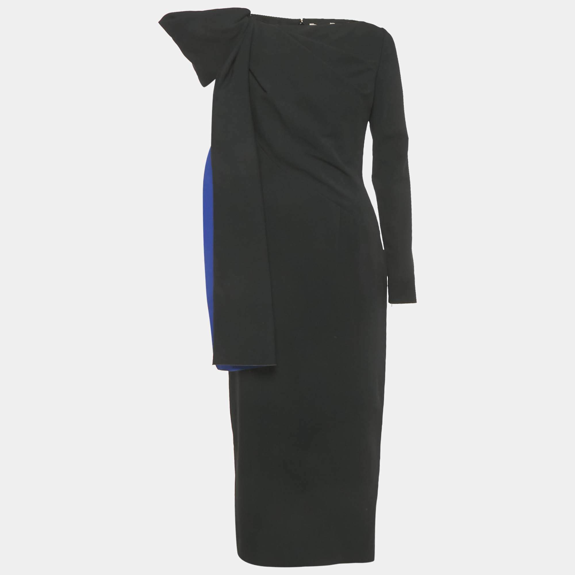 Pre Owned Roksanda Black Crepe Margarida Midi Dress M