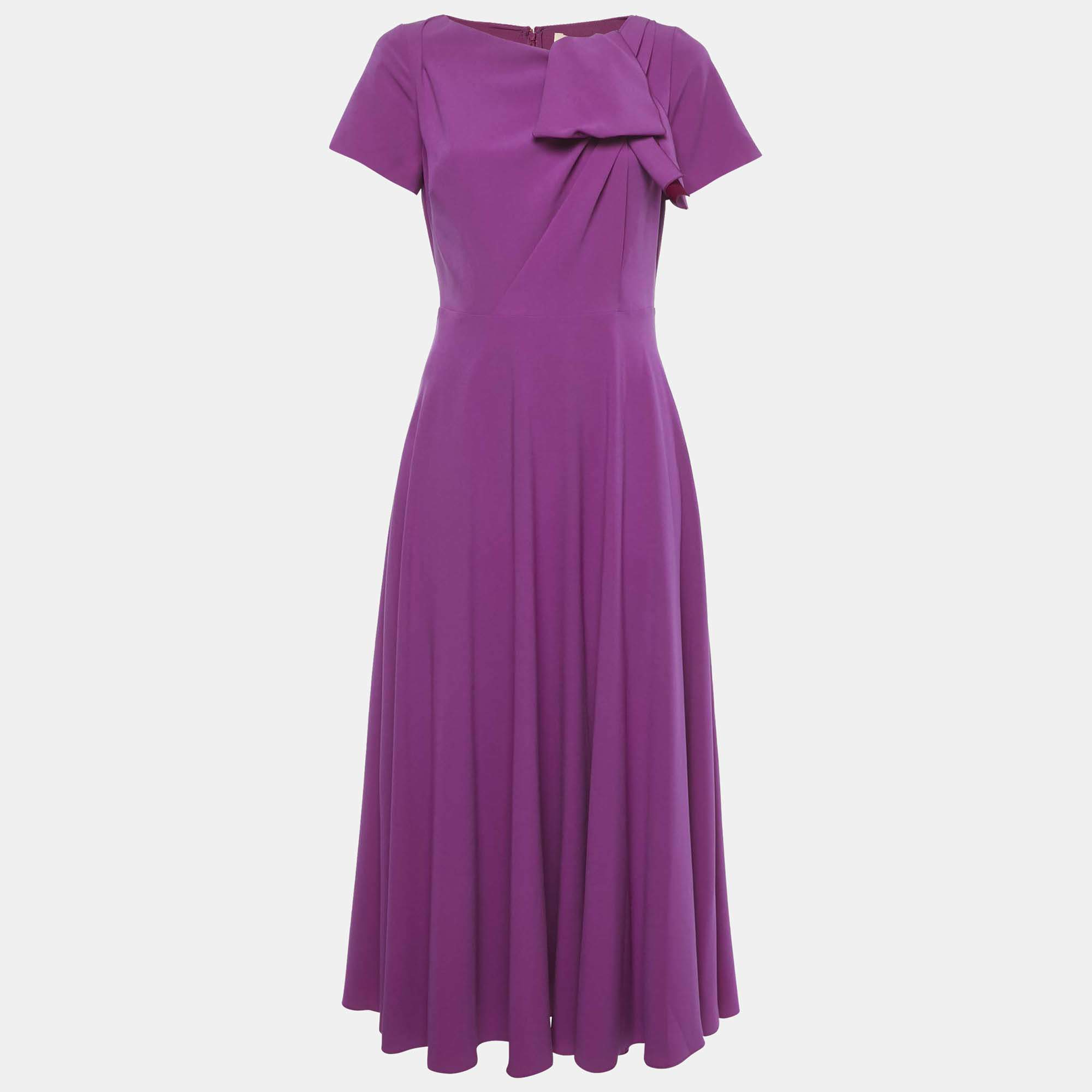 Pre Owned Roksanda Pink Crepe Midi Luna Dress M