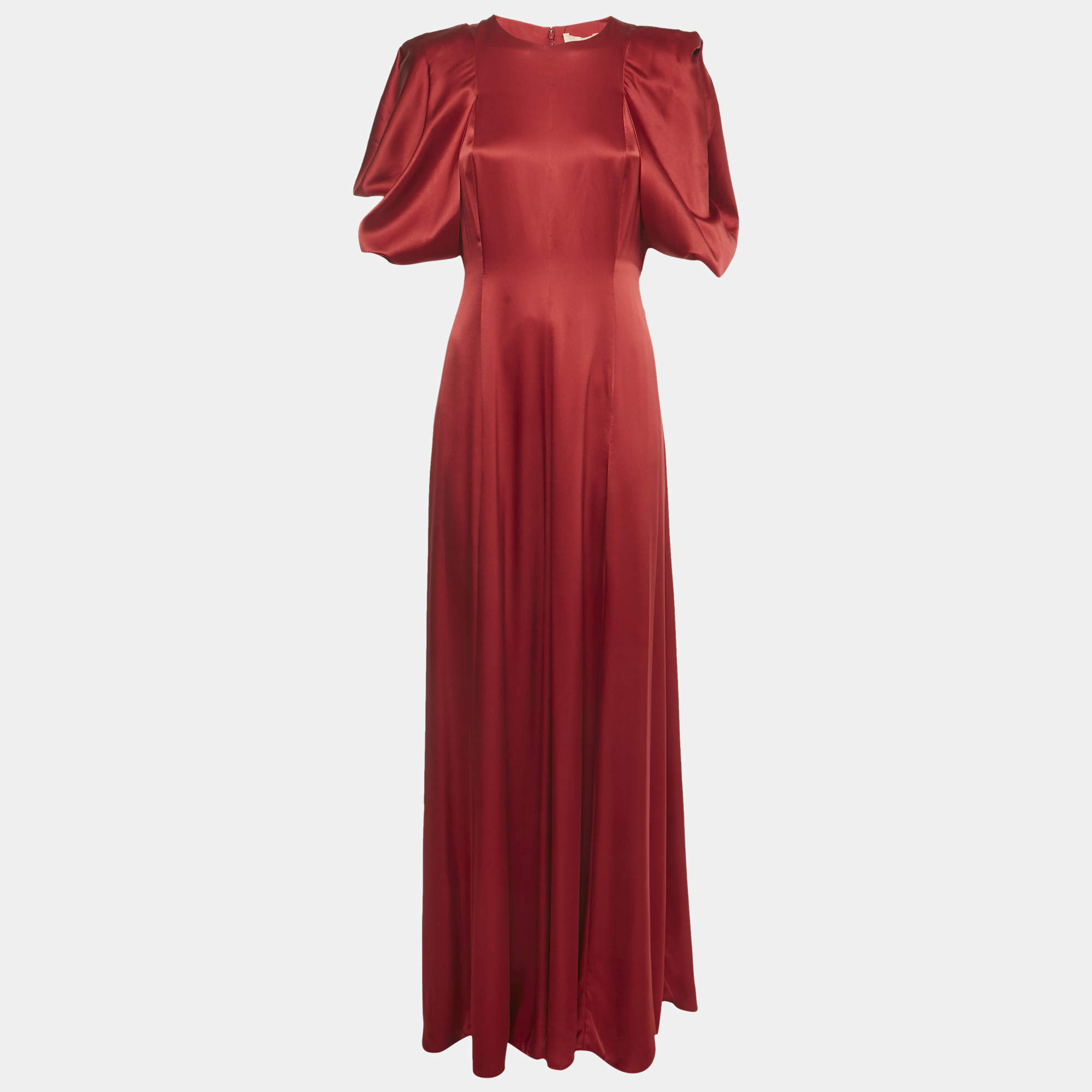 Pre Owned Roksanda Red Satin Silk Maxi Dress M