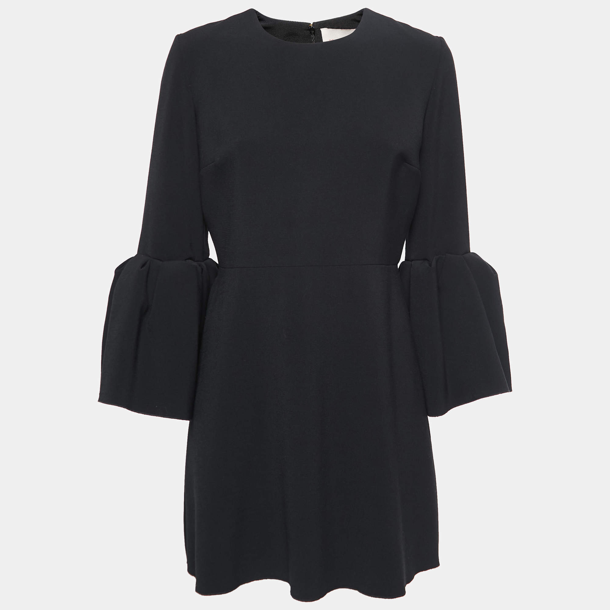 Pre Owned Roksanda Black Crepe Bell Sleeve Short Dress L