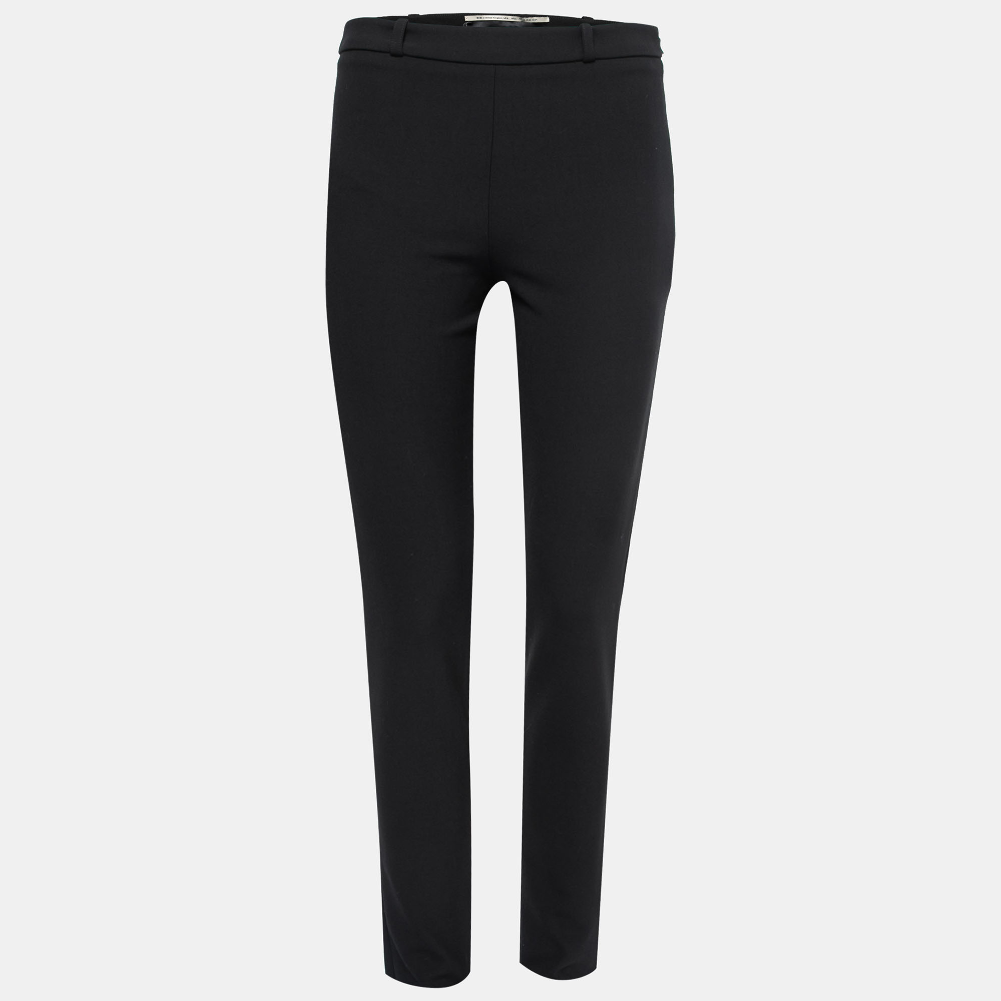 Pre Owned Roland Mouret Black Wool Crepe Tailored Trousers S