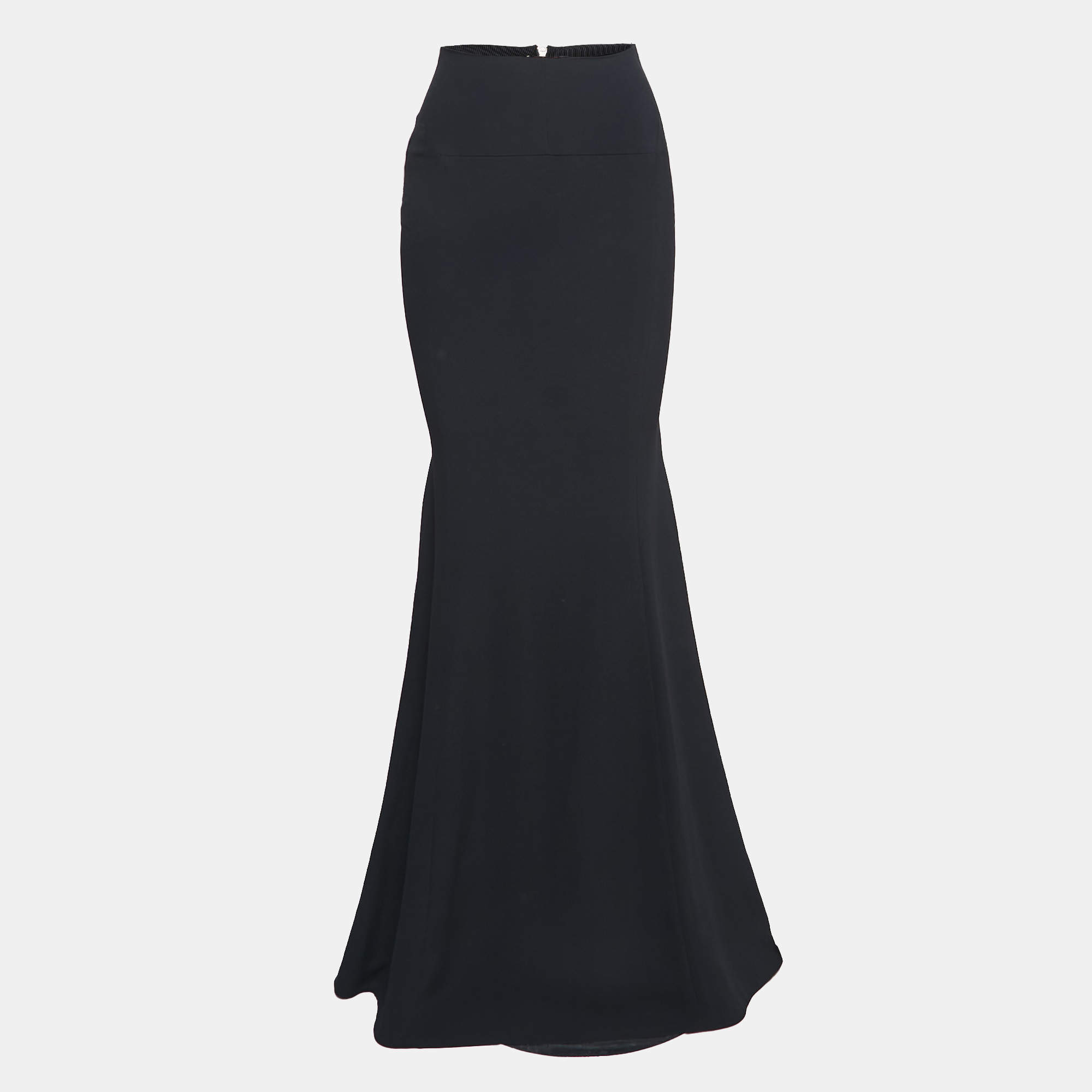 Roland Mouret Black Crepe Aries Mermaid Style Maxi Skirt S