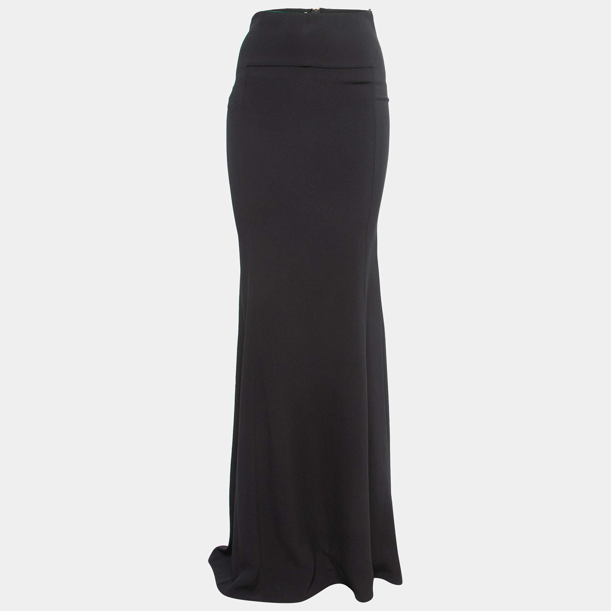 Pre Owned Roland Mouret Black Crepe Fit & Flared Aries Maxi Skirt S