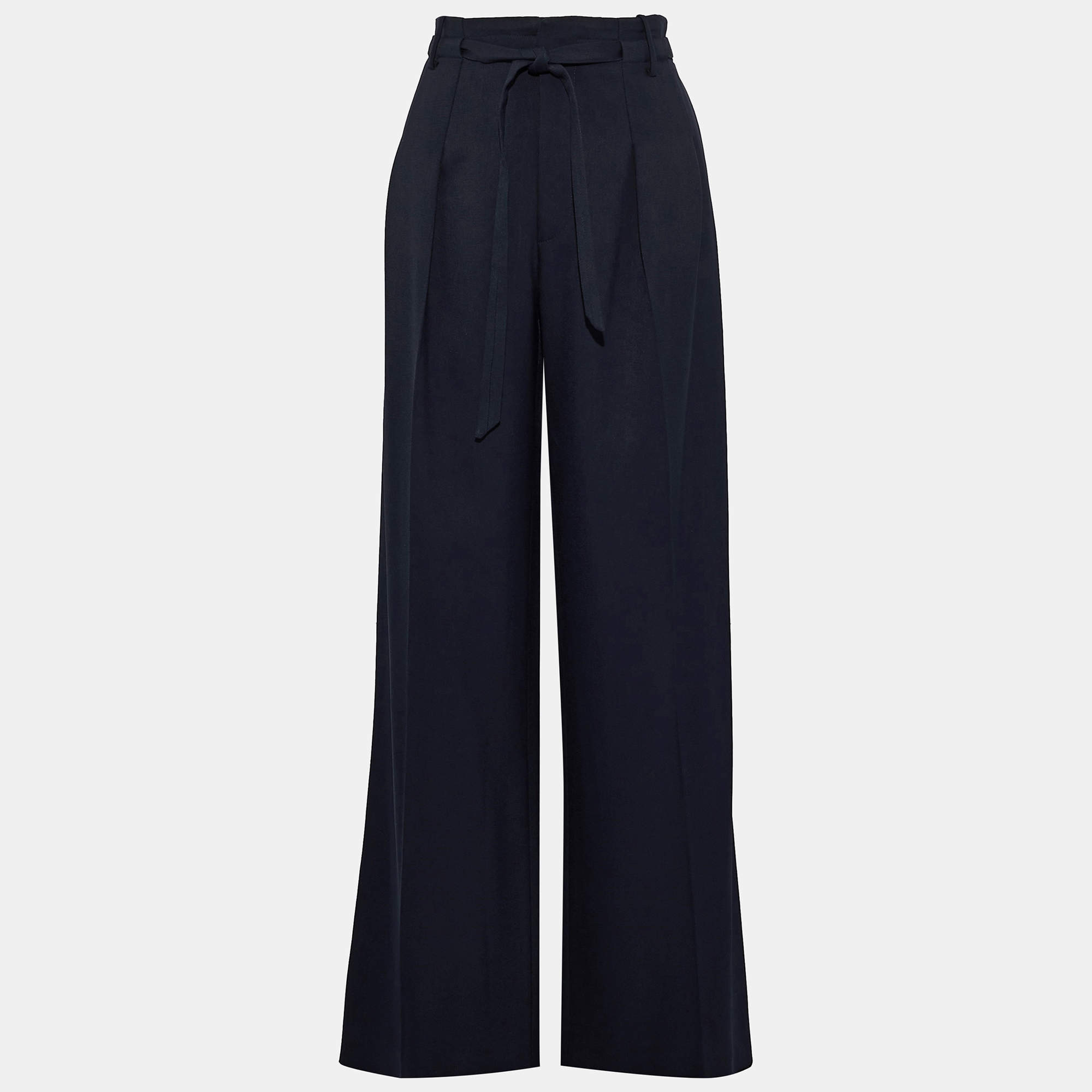 Pre Owned Roland Mouret Viscose Wide Leg Pants 12