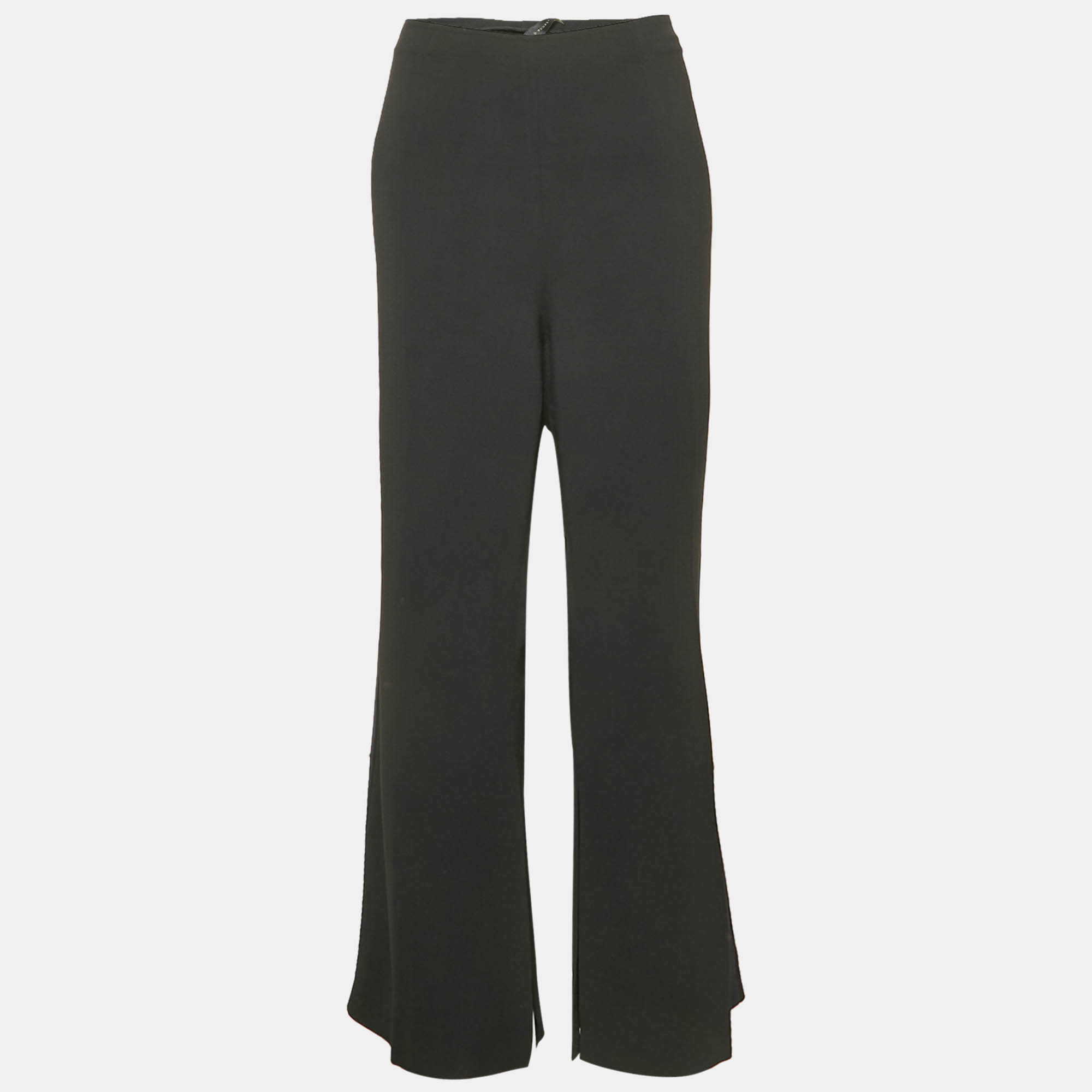 Pre Owned Roland Mouret Black Crepe Slit Detail Trousers XXL