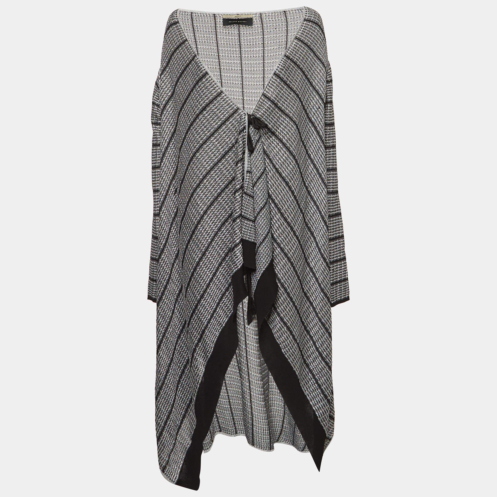 Pre Owned  Roland Mouret Silver & Black Knit Cardigan M