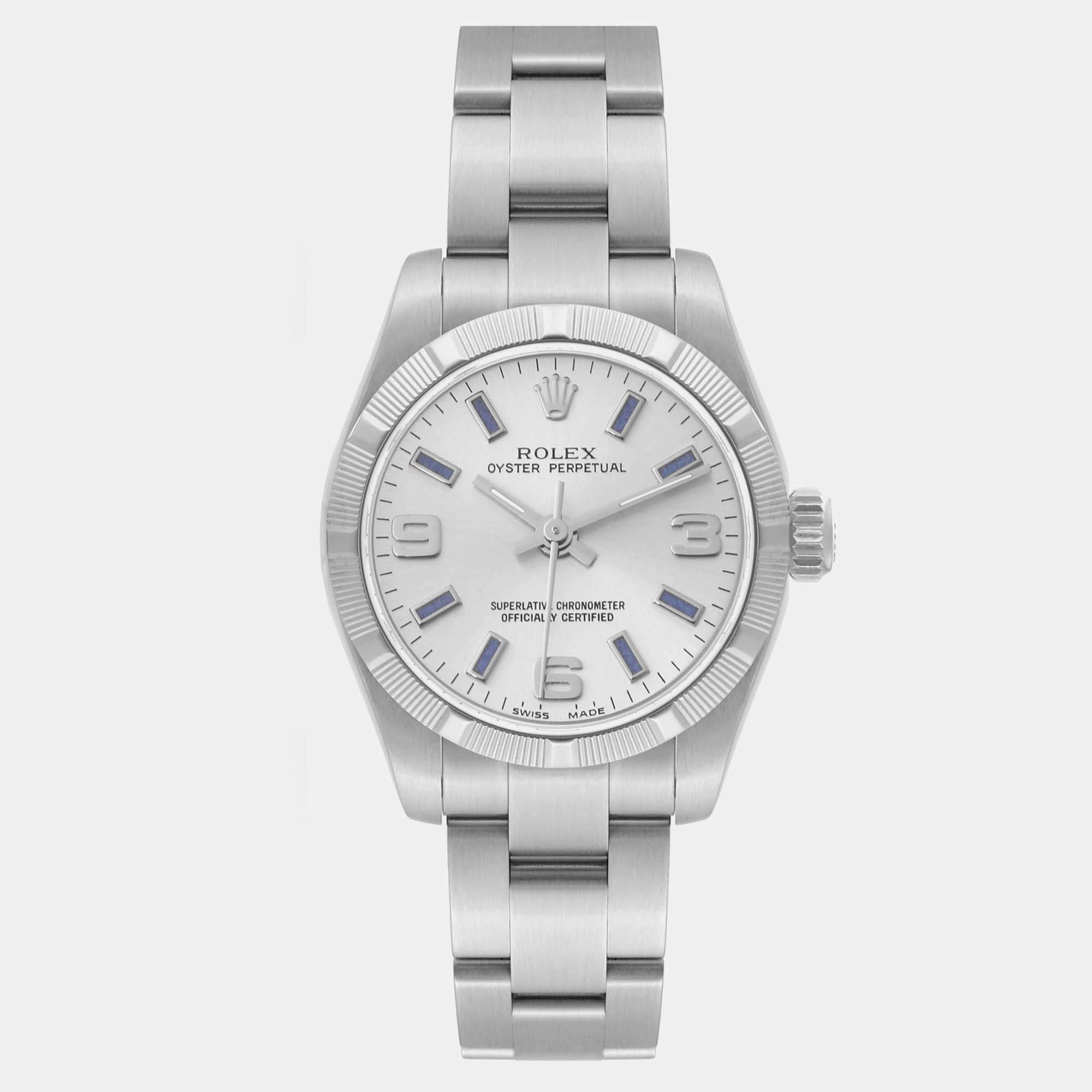 Rolex Nondate Silver Dial Oyster Bracelet Steel Ladies Watch 26.0 mm