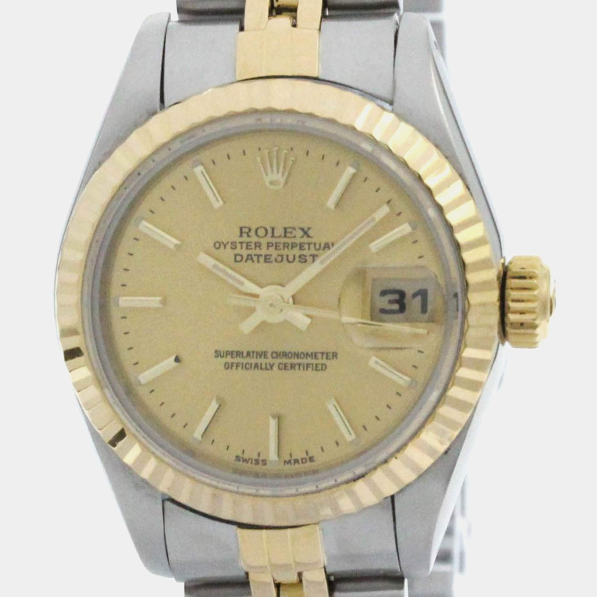 Rolex Datejust 18K Gold Steel Automatic Ladies Watch 26 mm 