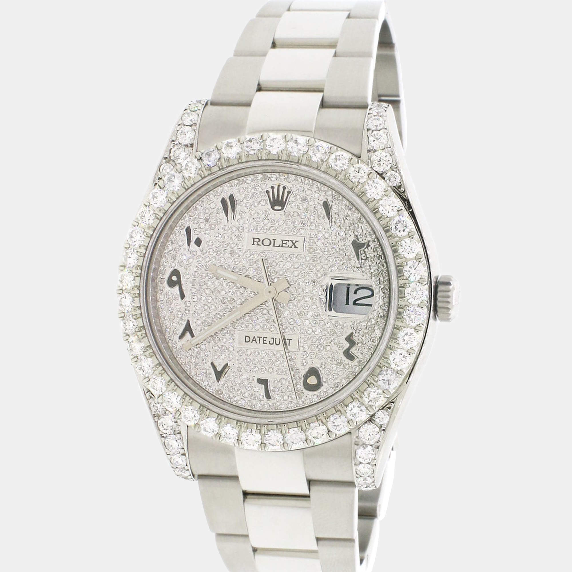 Rolex Customised  5.57CT Diamond Stainless Steel Datejust II 116300 Automatic Men's Wristwatch 41mm