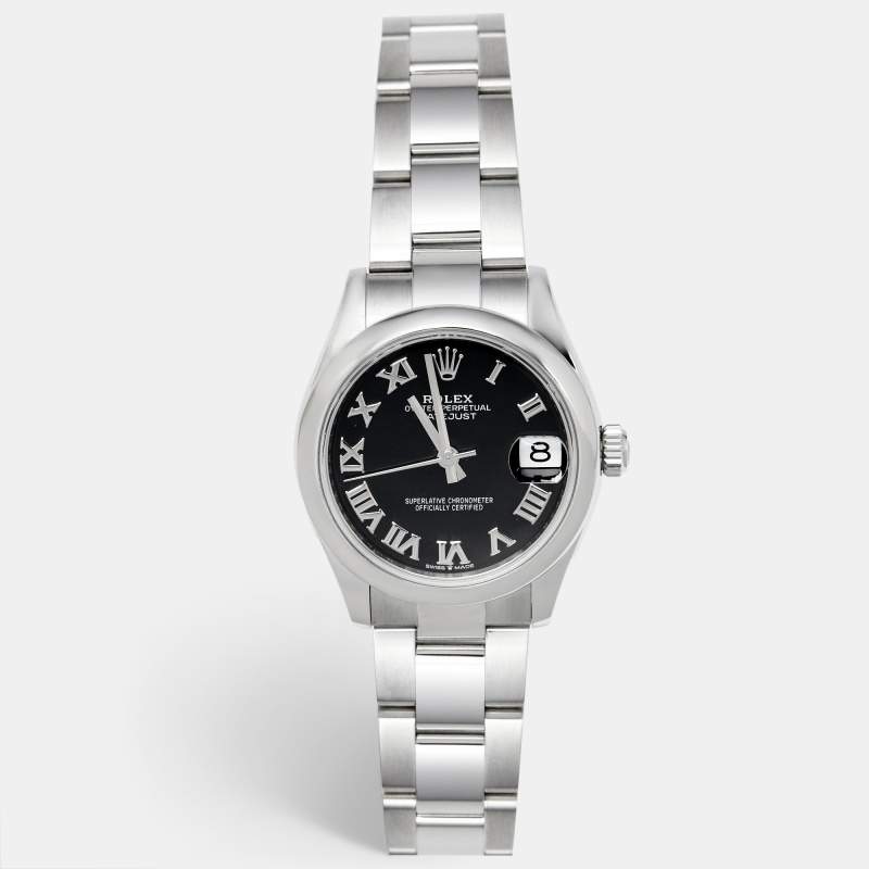 Rolex Black Oystersteel Datejust M278240-0001 Women's Wristwatch 31 mm