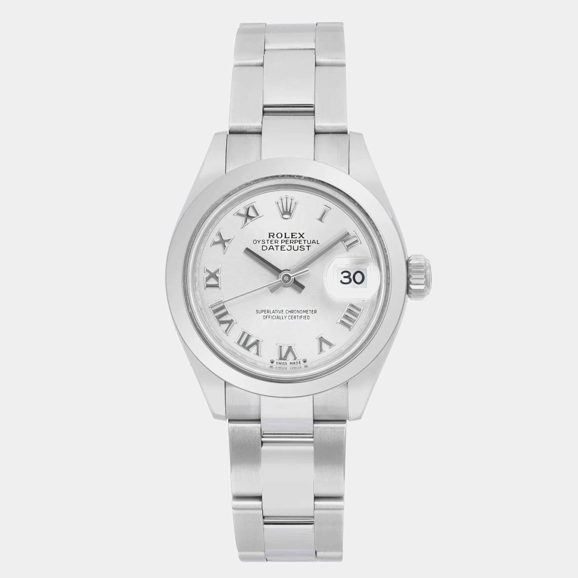 Rolex Silver Stainless Steel Datejust 279160 Automatic Women's Wristwatch 28 mm