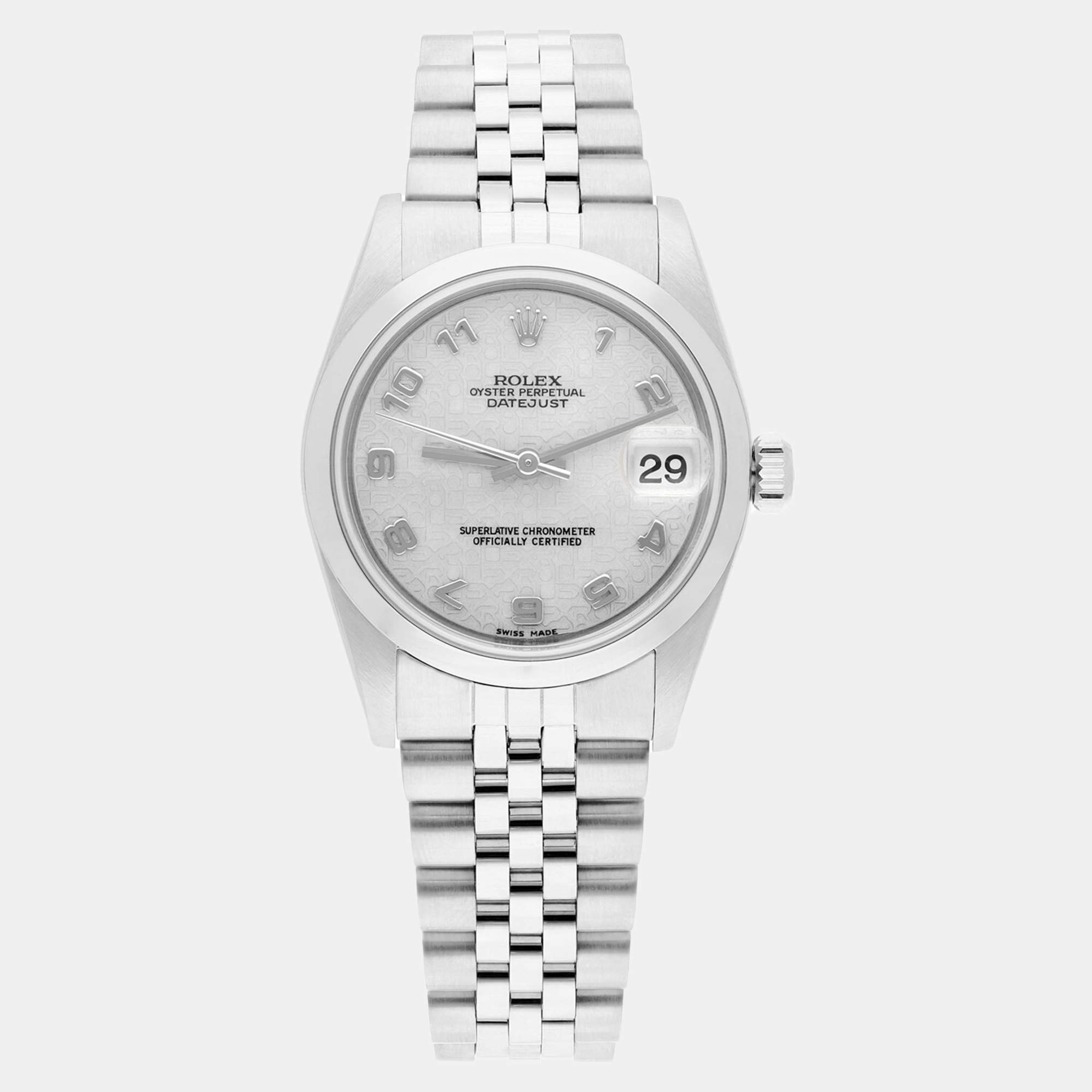 Pre Owned Rolex Datejust 78240 Automatic Silver Stainless Steel Women's Wristwatch 31 mm