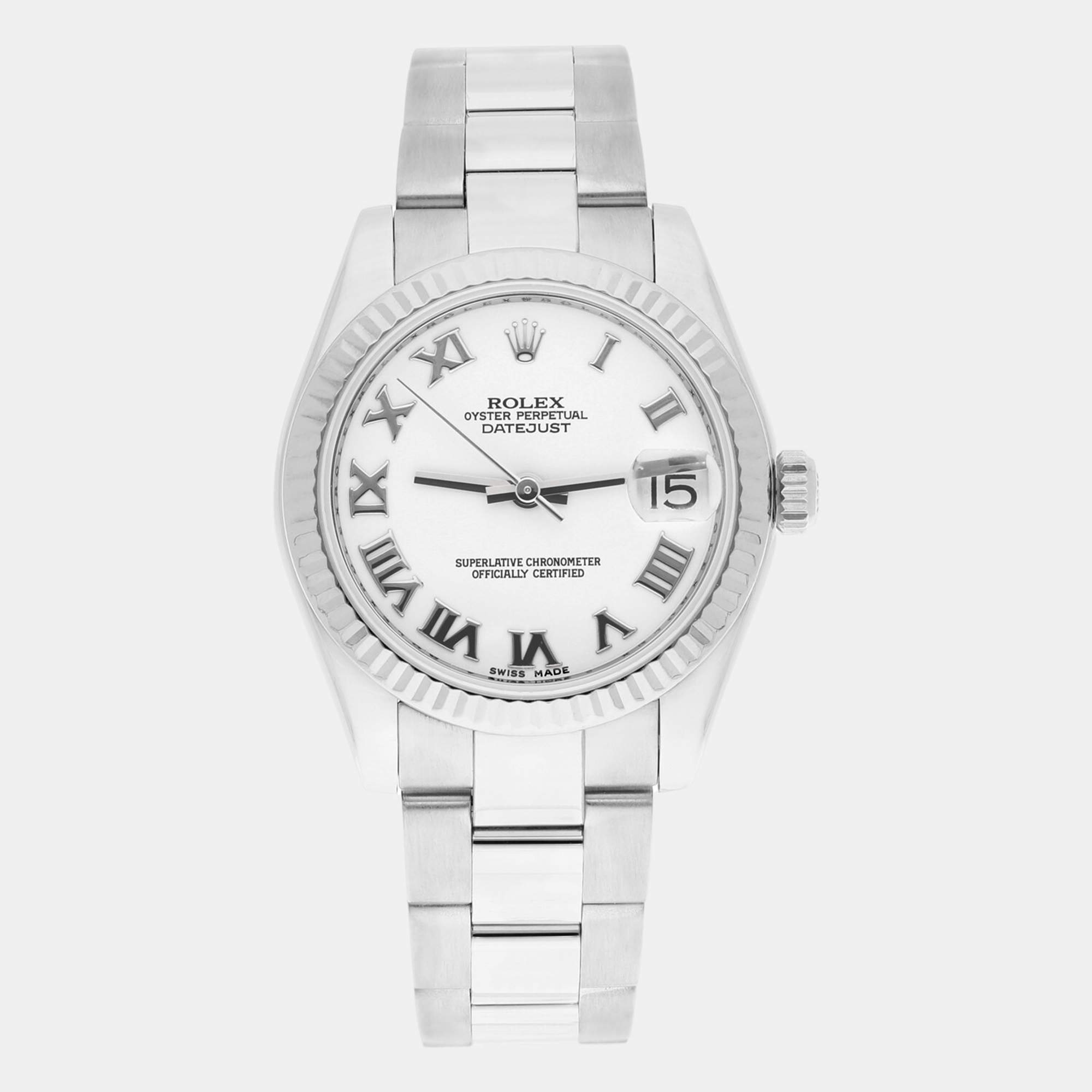 Pre Owned Rolex Datejust 178274 Automatic White Stainless Steel Women's Wristwatch 31 mm