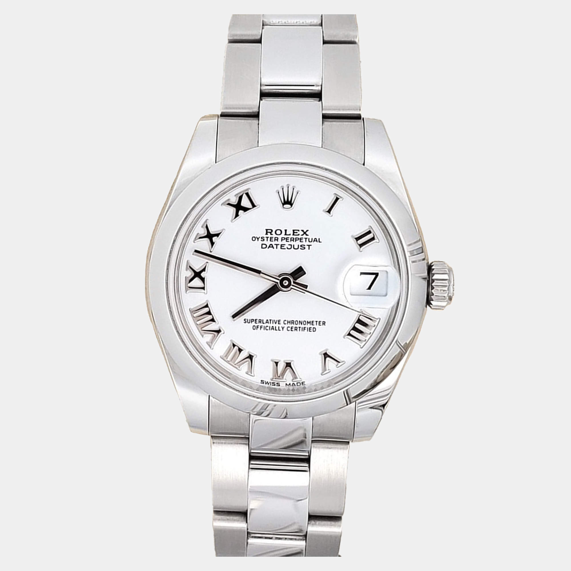 Pre Owned Rolex Datejust 178240 Automatic White Stainless Steel Women's Wristwatch 31 mm