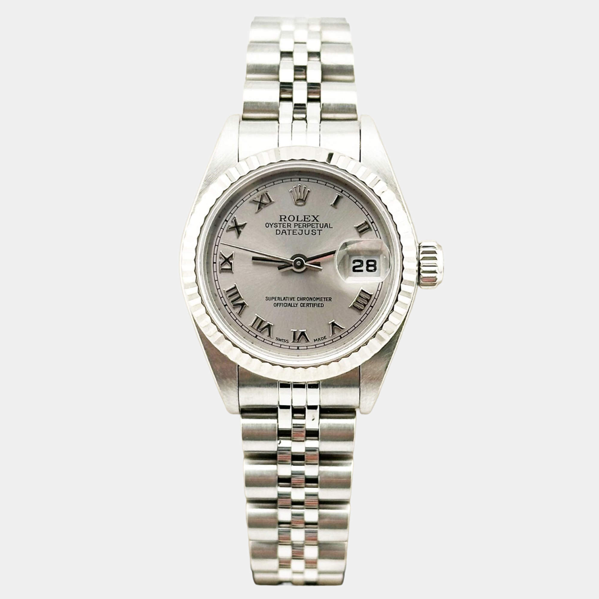 Pre Owned Rolex Datejust 79174 Automatic Silver Stainless Steel Women's Wristwatch 26 mm