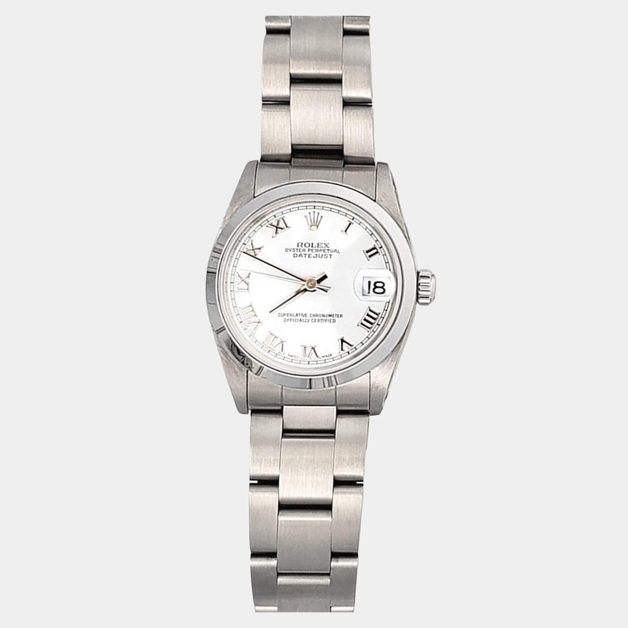 Pre Owned Rolex Datejust 78240 Automatic White Stainless Steel Women's Wristwatch 31 mm