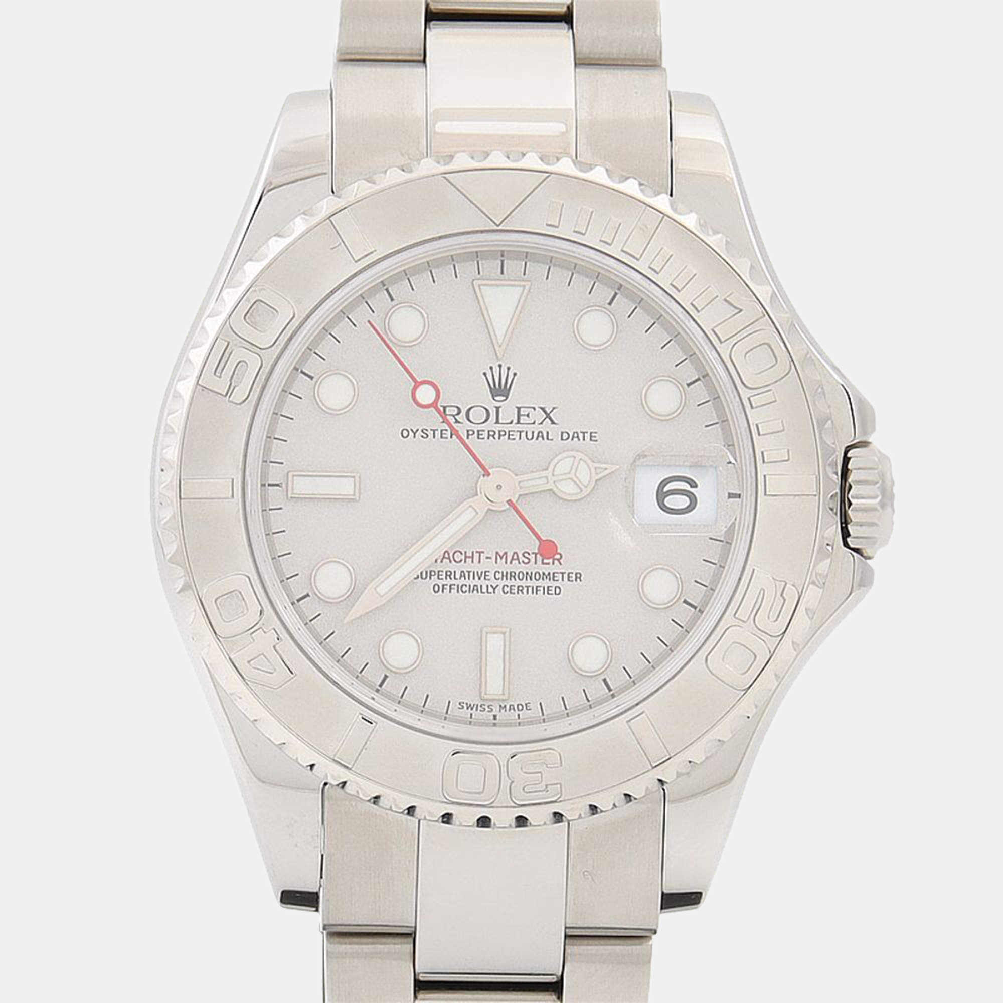 مملوكة مسبقًا ساعة يد رجالية رولكس يخت ماستر 168622 أوتوماتيك  ستانلس ستيل رمادية 35 مم