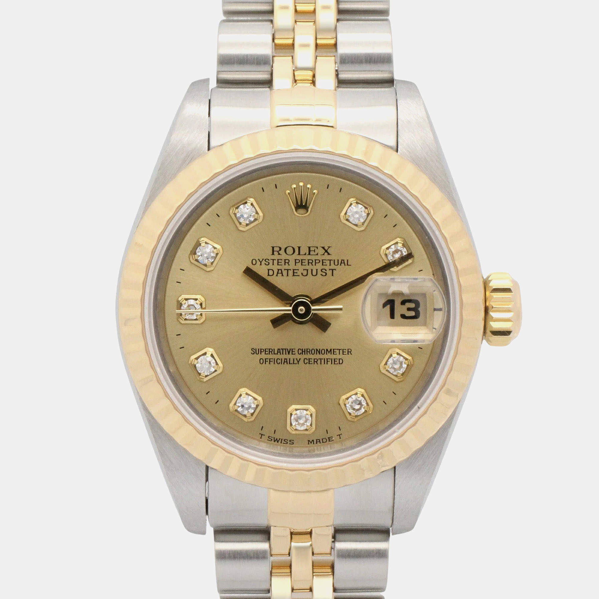 Pre Owned Rolex Lady Datejust 69173 Gold 18K Yellow Gold, Stainless Steel Automatic Women's Watches 26mm