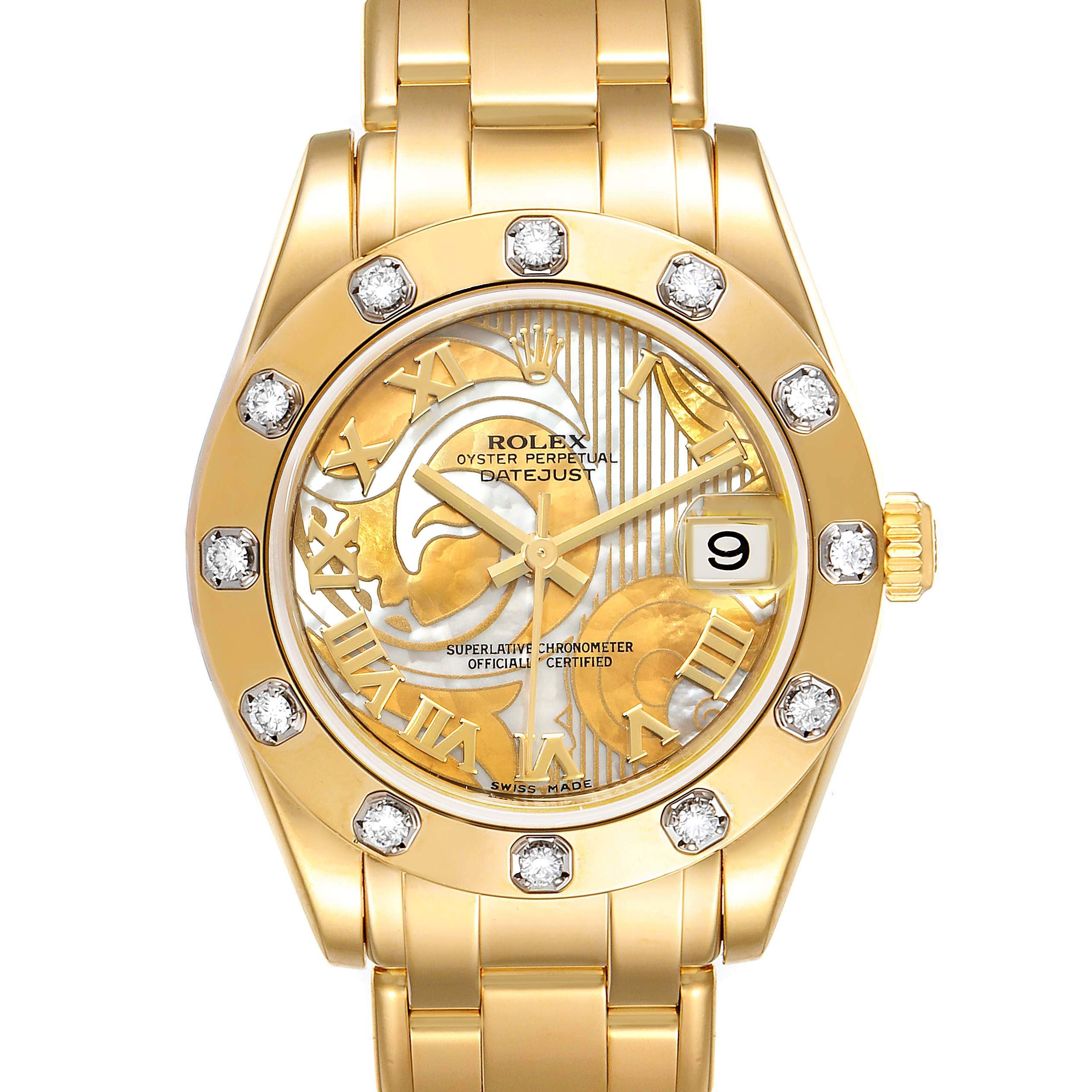 rolex pearlmaster 34 goldust dream roman diamonds