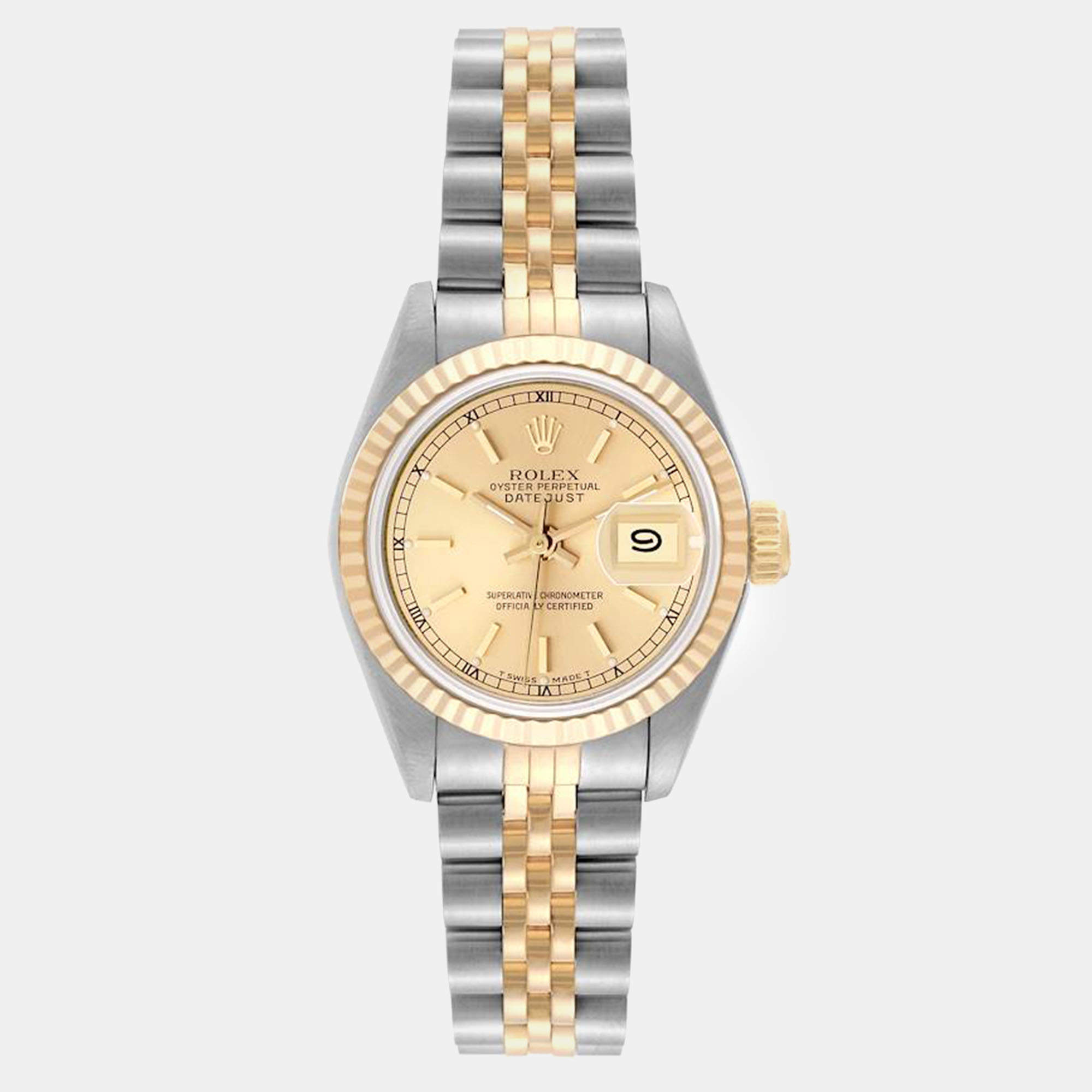 Rolex Datejust Champagne Dial Steel Yellow Gold Ladies Watch 26 mm