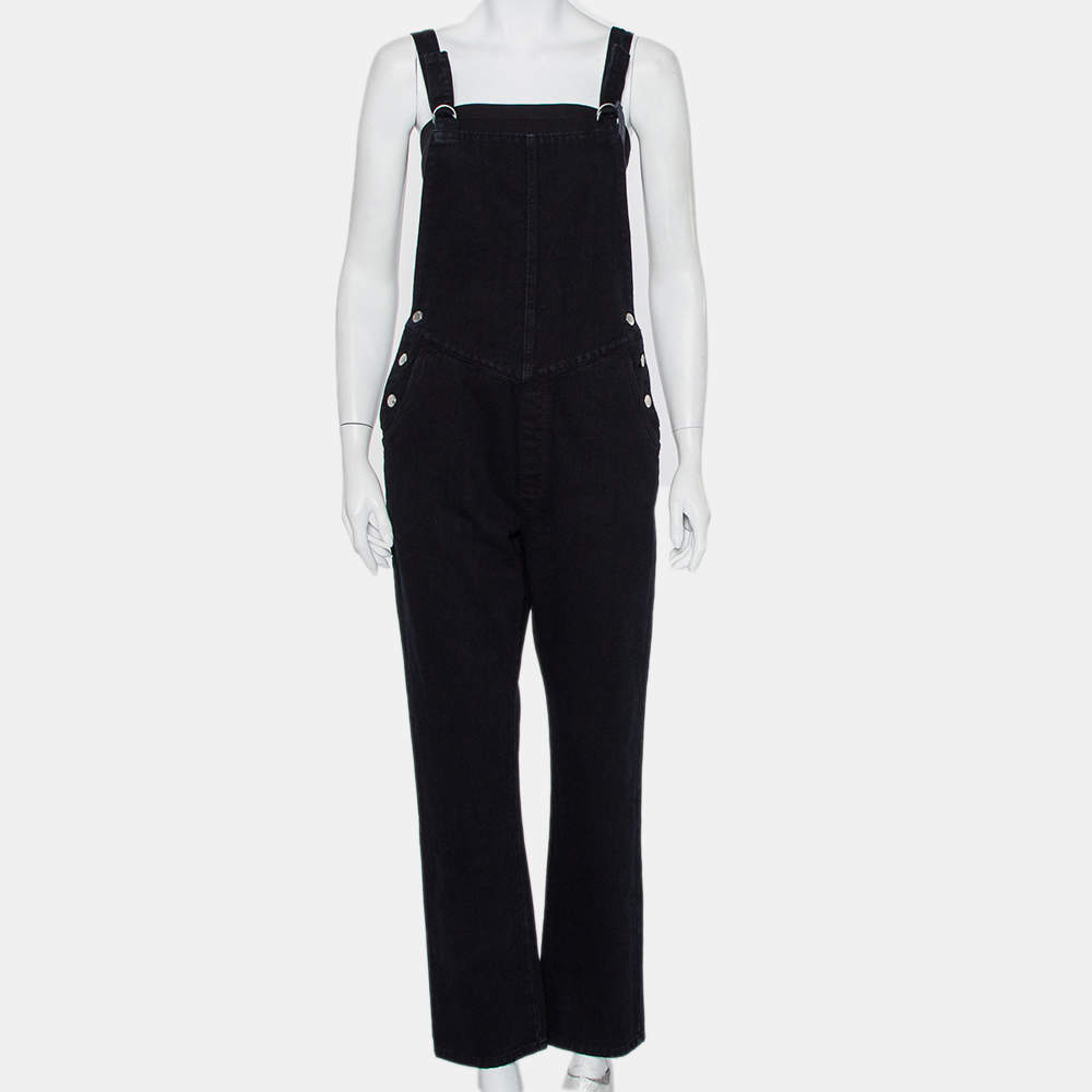 Rollas Black Denim Original Straight Overalls M