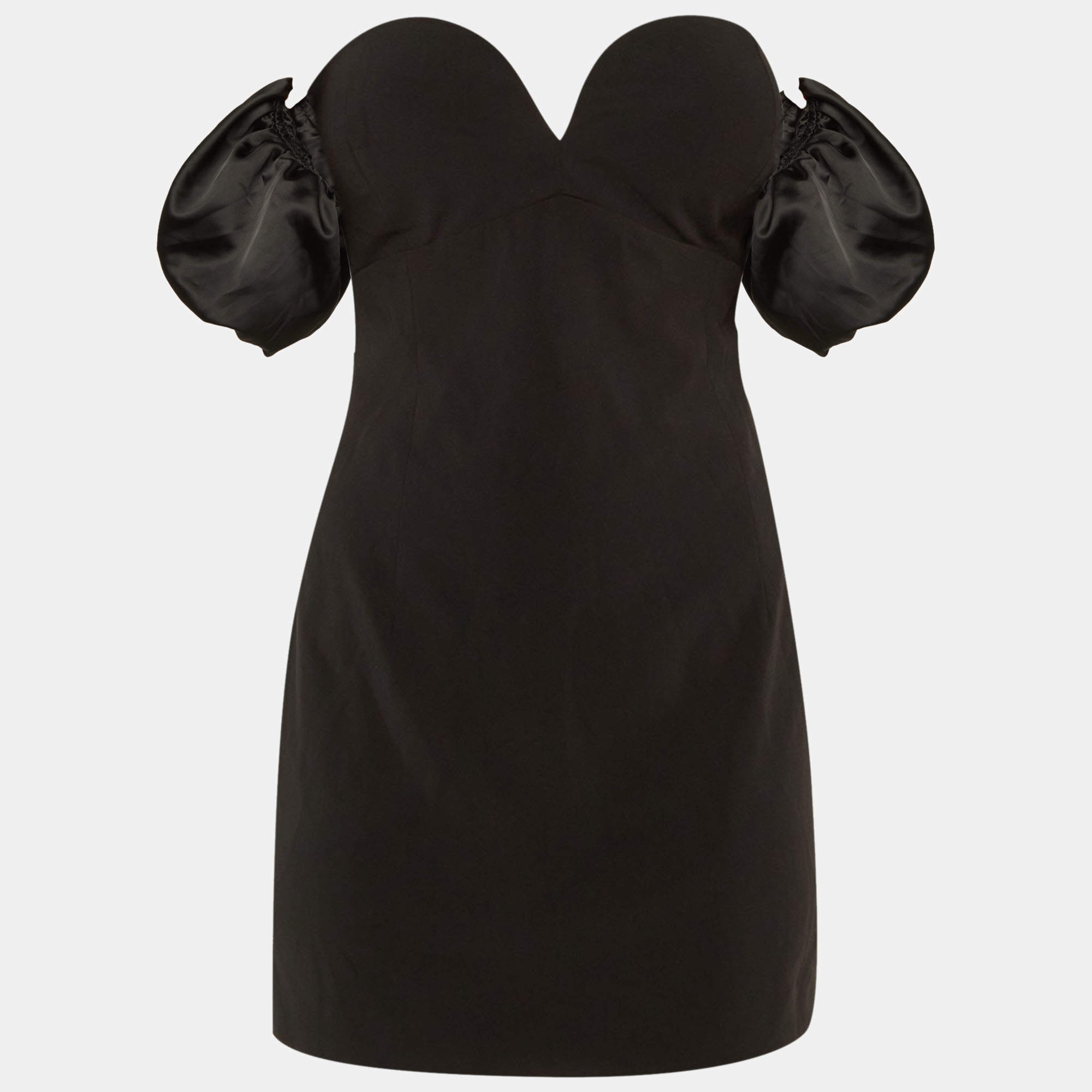 Pre Owned Ronny Kobo Black Crepe Andrea Off-The-Shoulder Mini Dress M