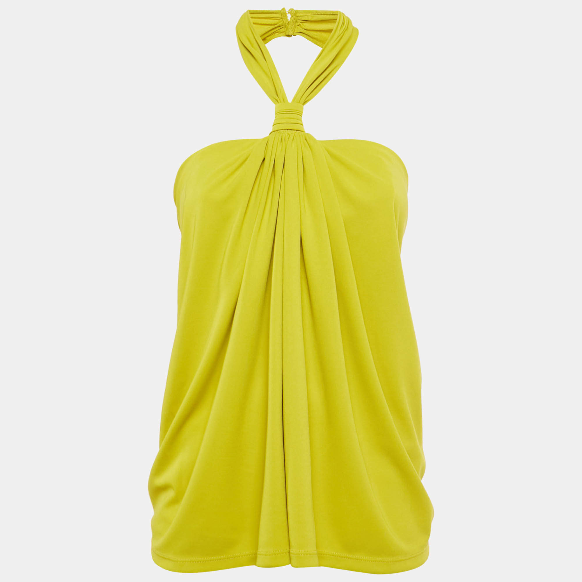 مملوكة مسبقًا توب روني كوبو زيتوني أخضر جيرسي برباط وكتفين مكشكش مقاس صغير جدًا (إكس سمول)