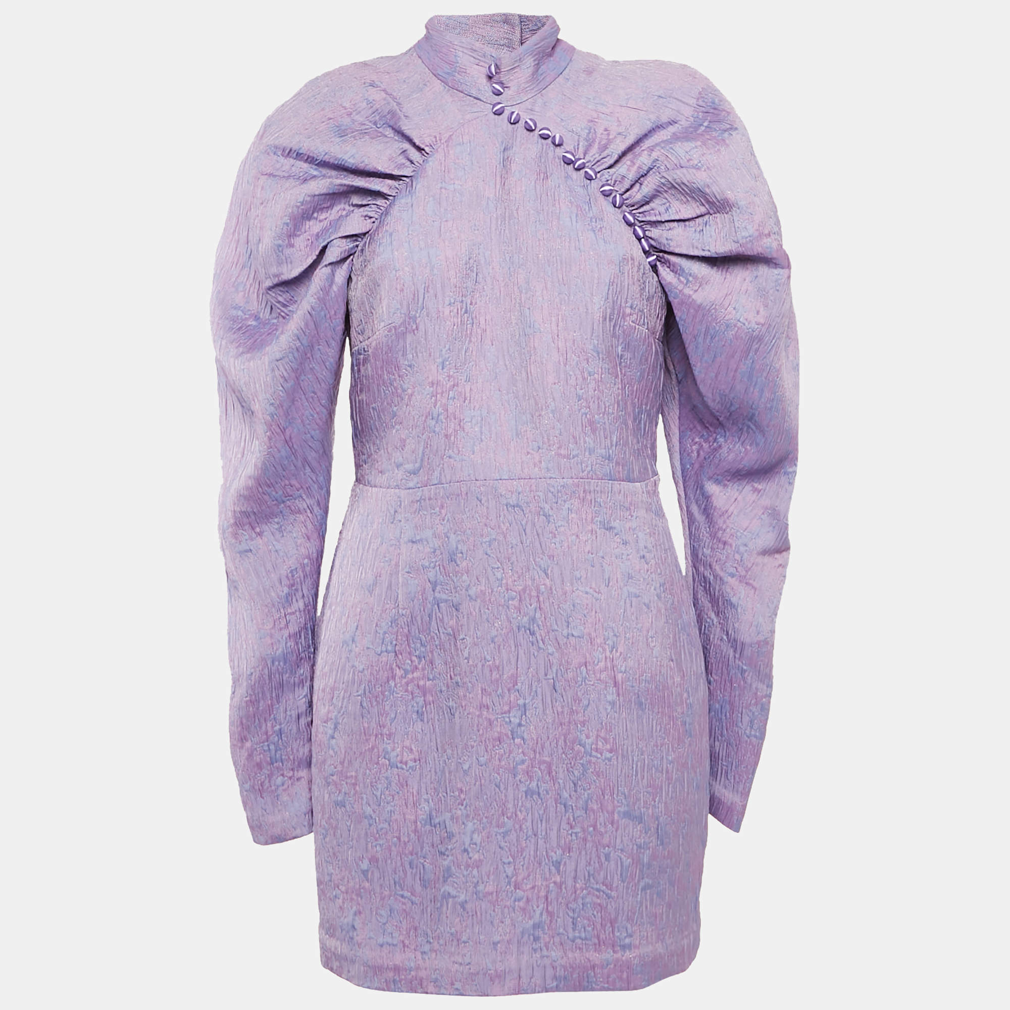 ROTATE Birger Christensen Purple Jaquard Mini Dress M