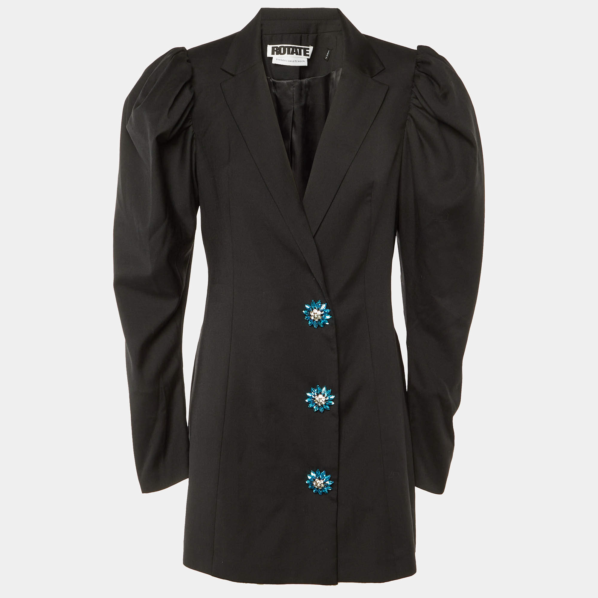 Pre Owned فستان روتيت بيرجر كريستنسن قصير من الصوف الممزوج باللون الأسود مقاس كبير - لارج