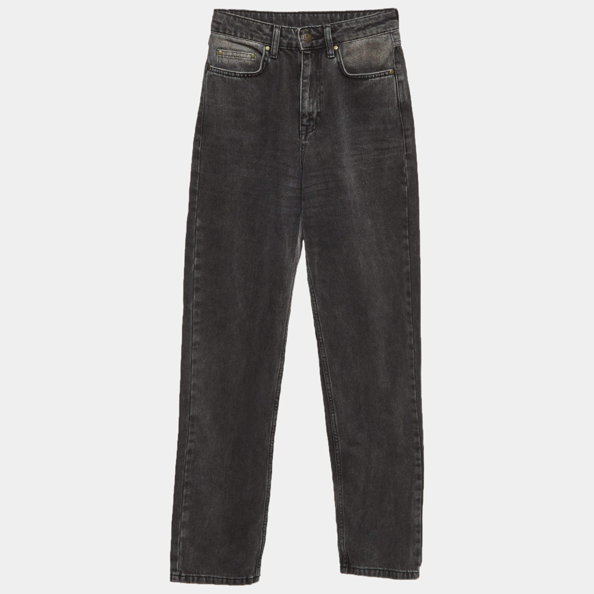 Pre Owned ROTATE BIRGER CHRISTENSEN Black Denim High Rise Jeans S/Waist 25"